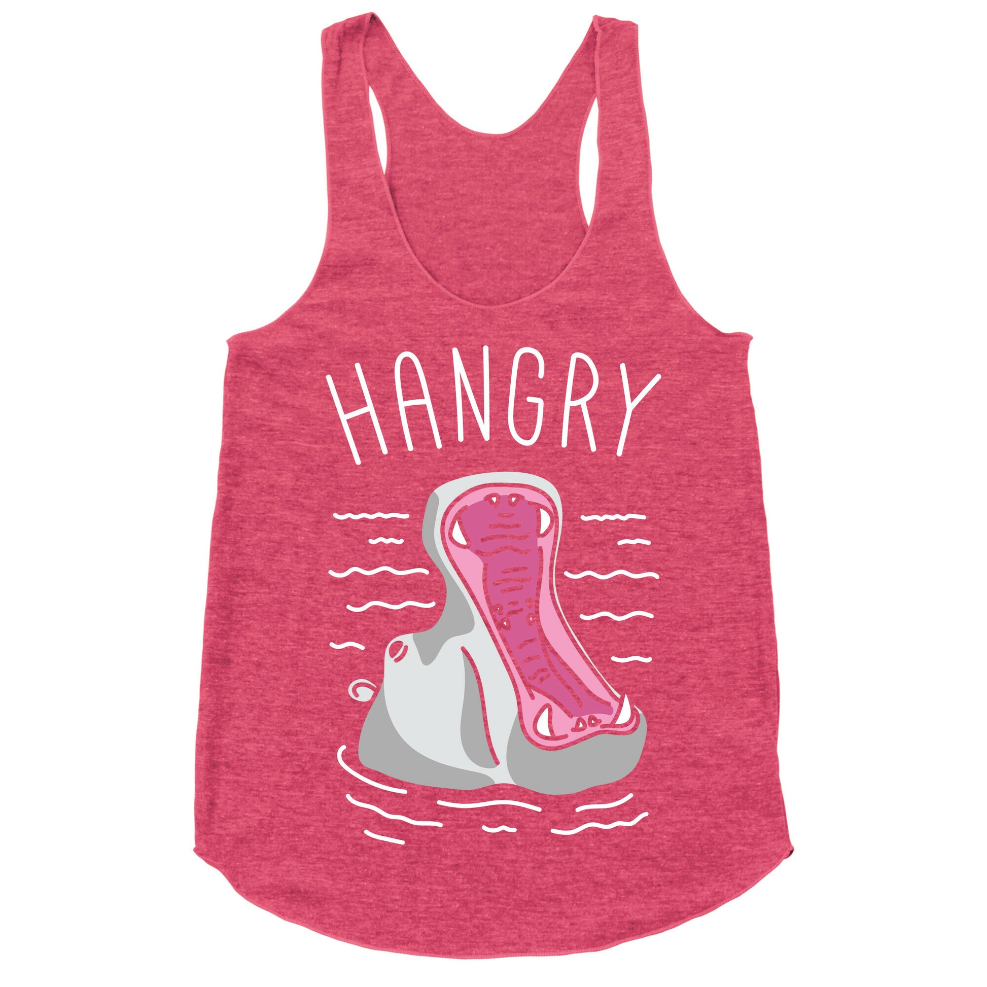 Hangry Hippo (White) Racerback Tank