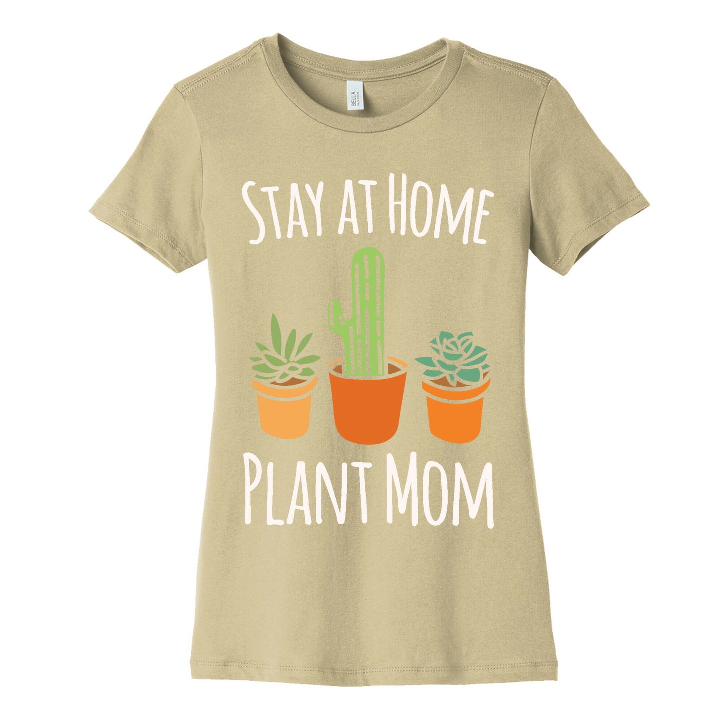 Stay At Home Plant Mom White Print Women's Cotton Tee