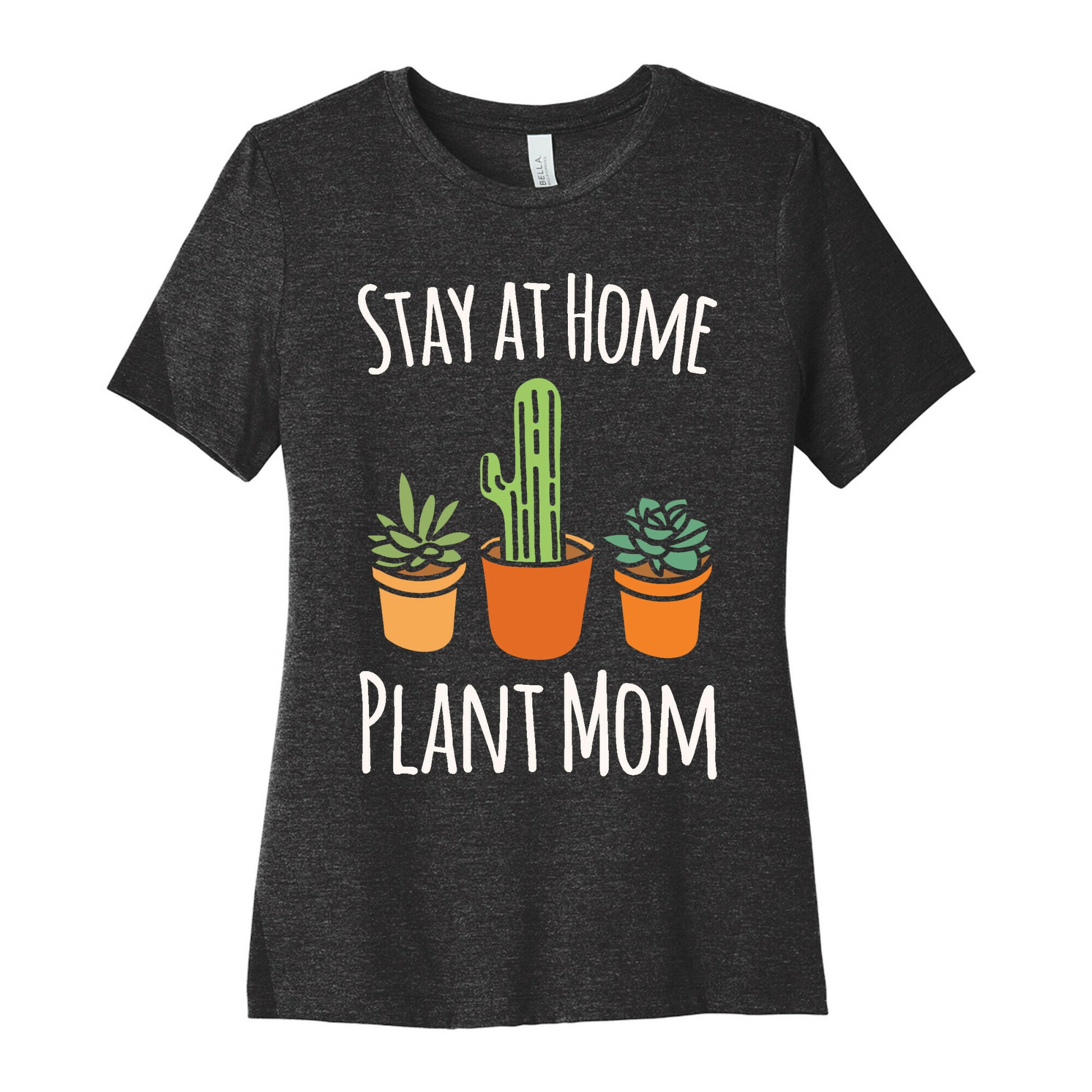 Stay At Home Plant Mom White Print Women's Cotton Tee