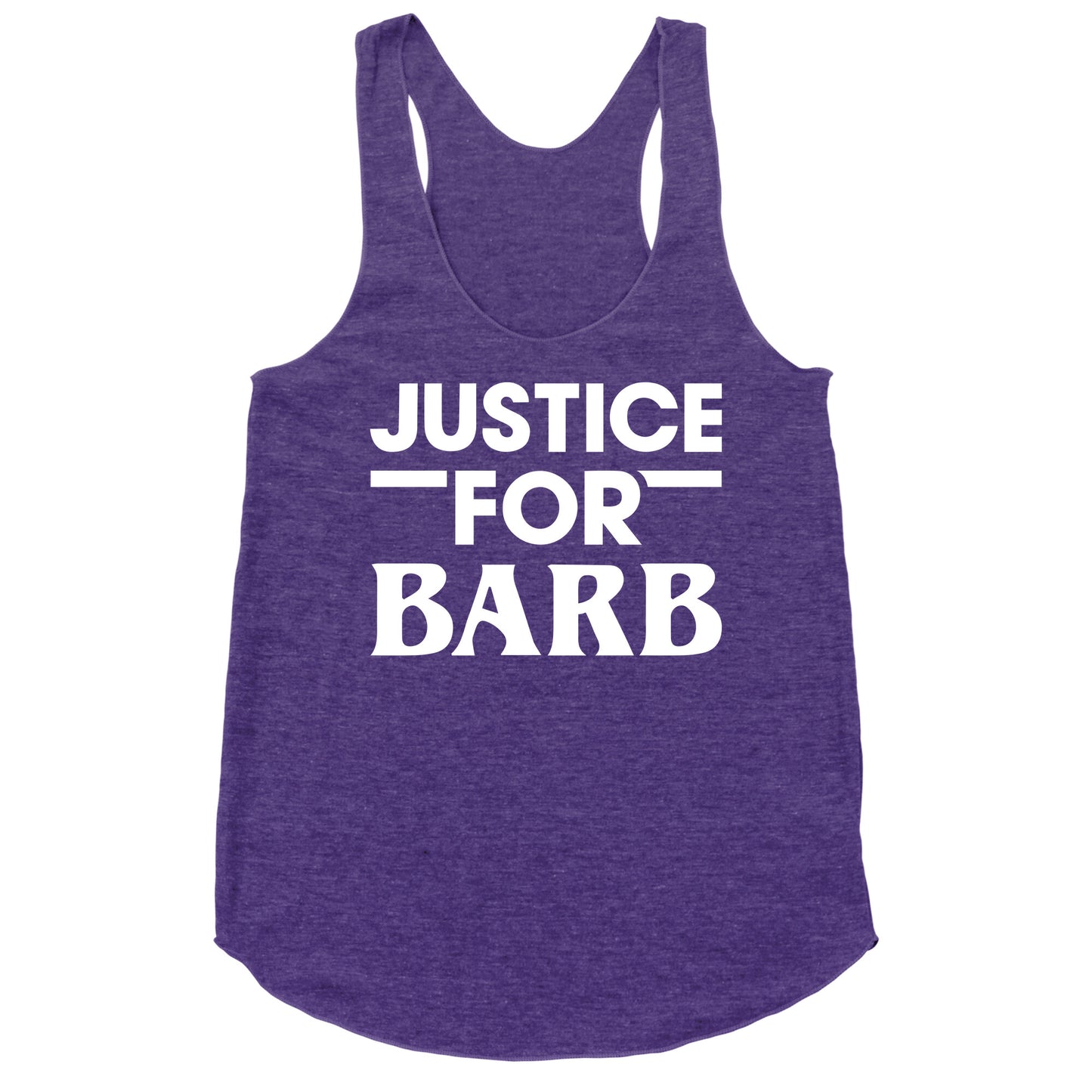 Justice For Barb (White) Racerback Tank