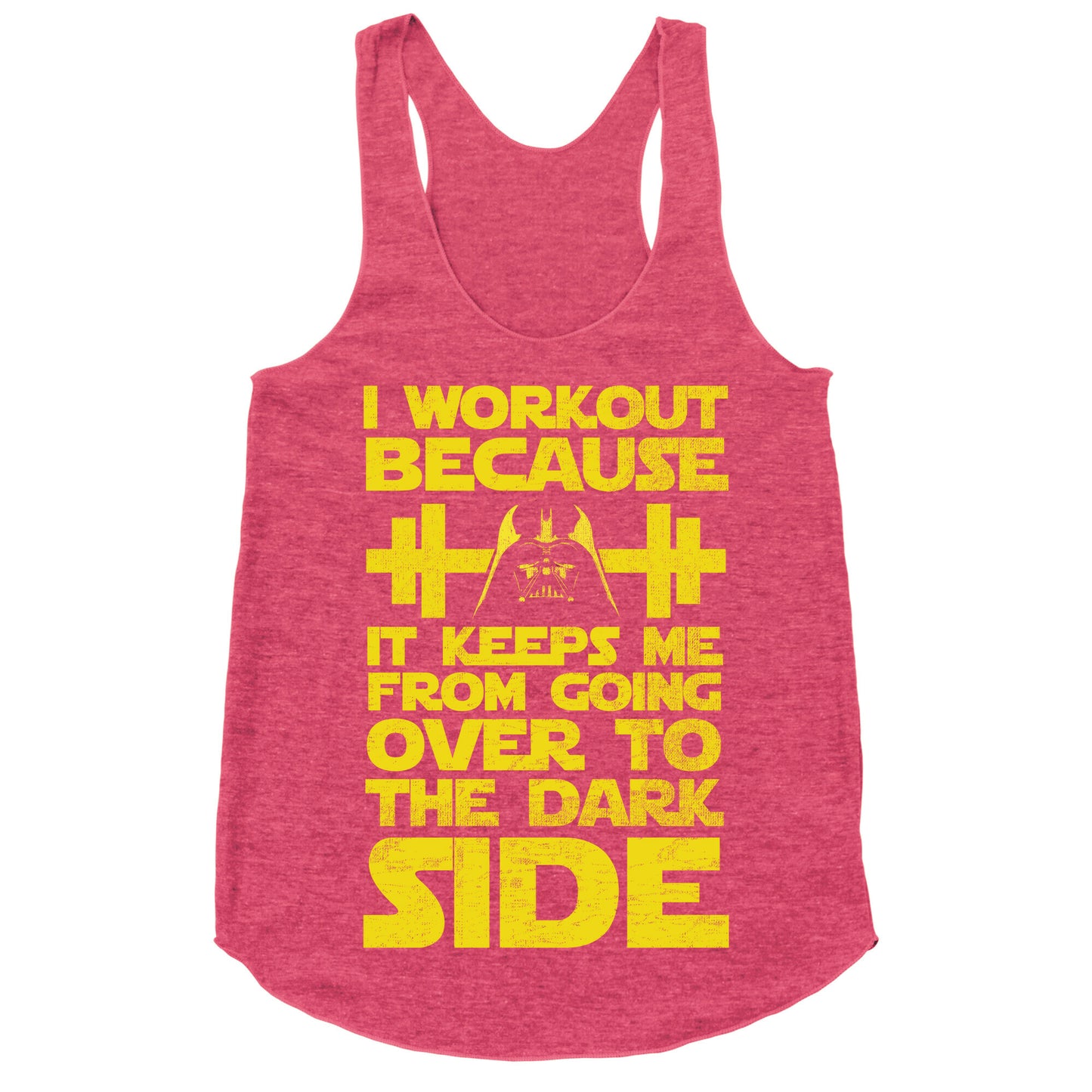 It Keeps me from the Darkside (workout) Racerback Tank
