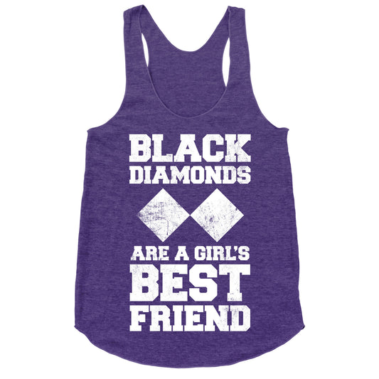 Black Diamonds Are A Girl's Best Friend (White Ink) Racerback Tank