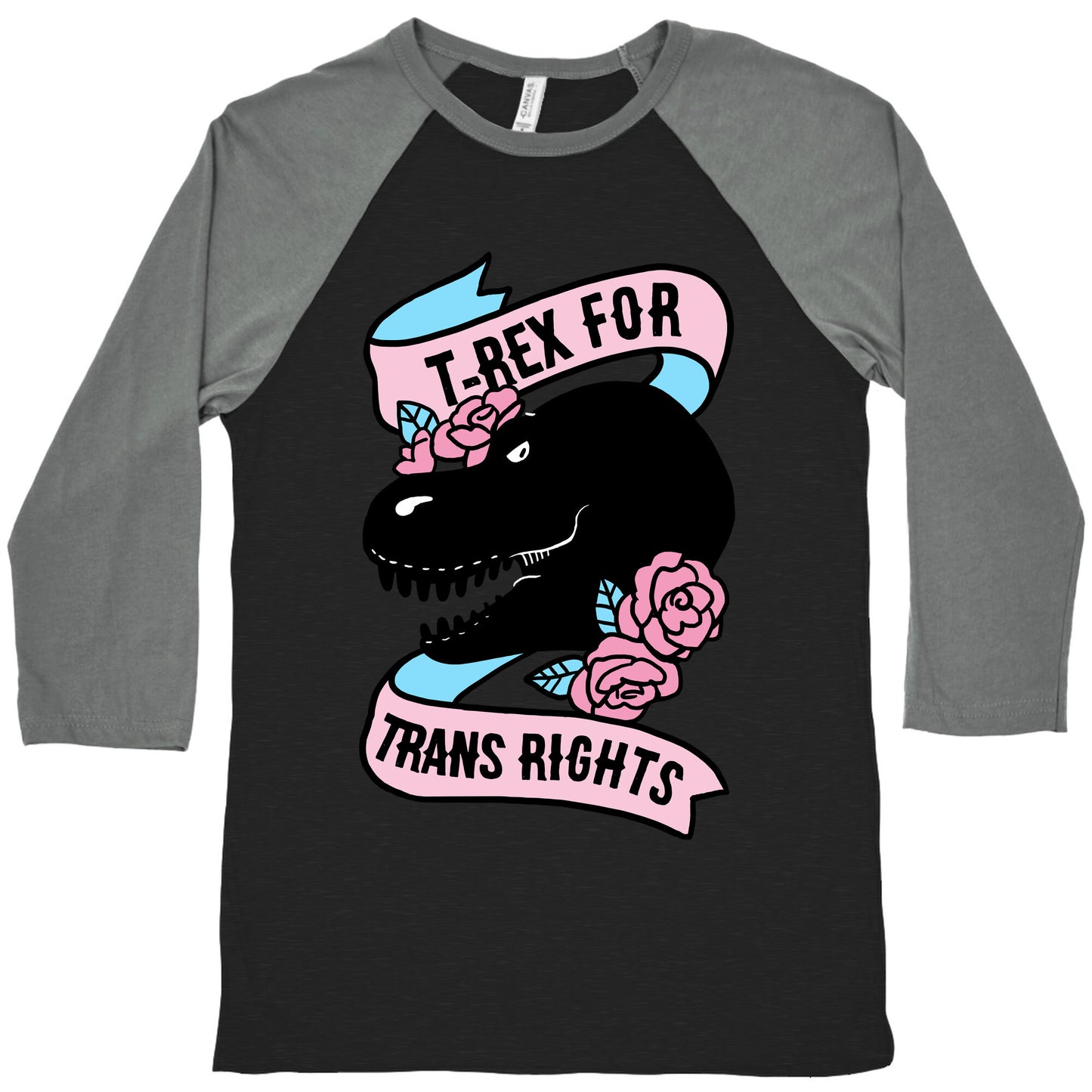 T-Rex For Trans Rights Baseball Tee