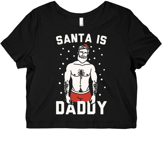 Santa Is Daddy White Print Graphic Baby Tee