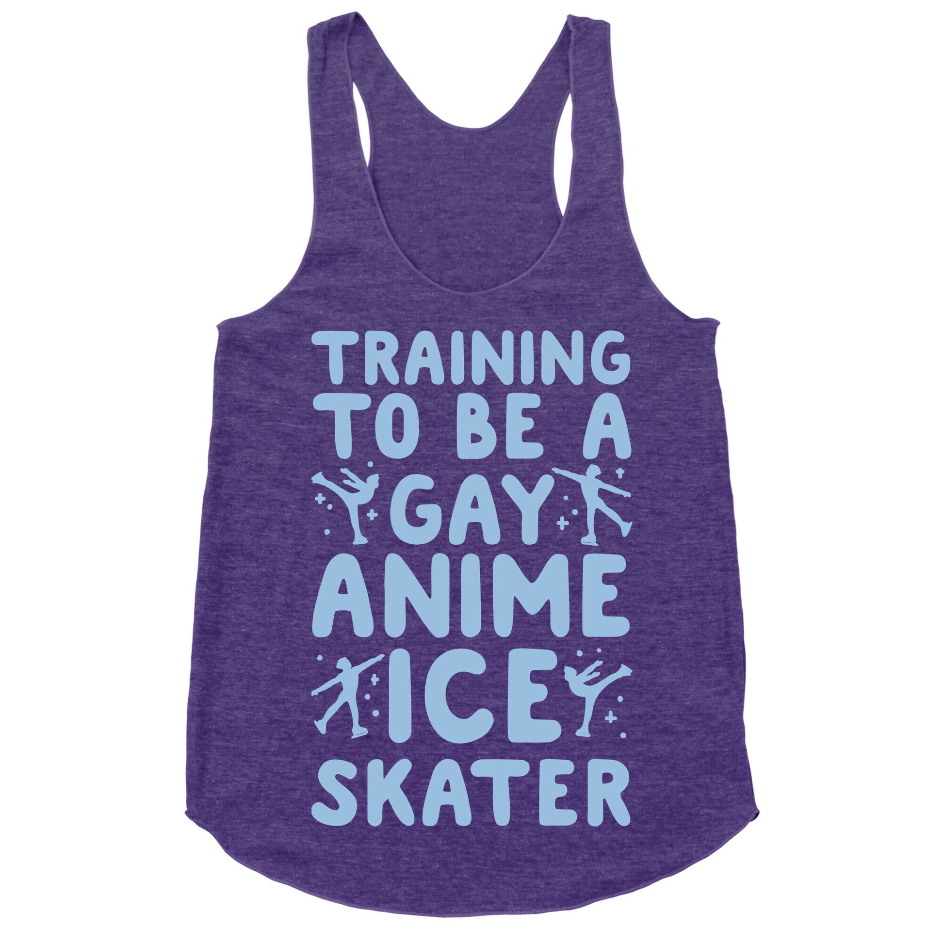 Training To Be A Gay Anime Ice Skater White Print  Racerback Tank