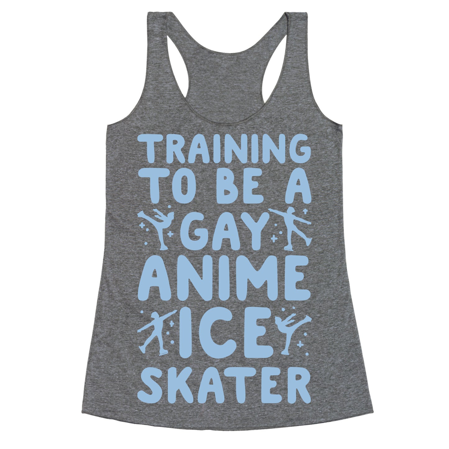 Training To Be A Gay Anime Ice Skater White Print Racerback Tank