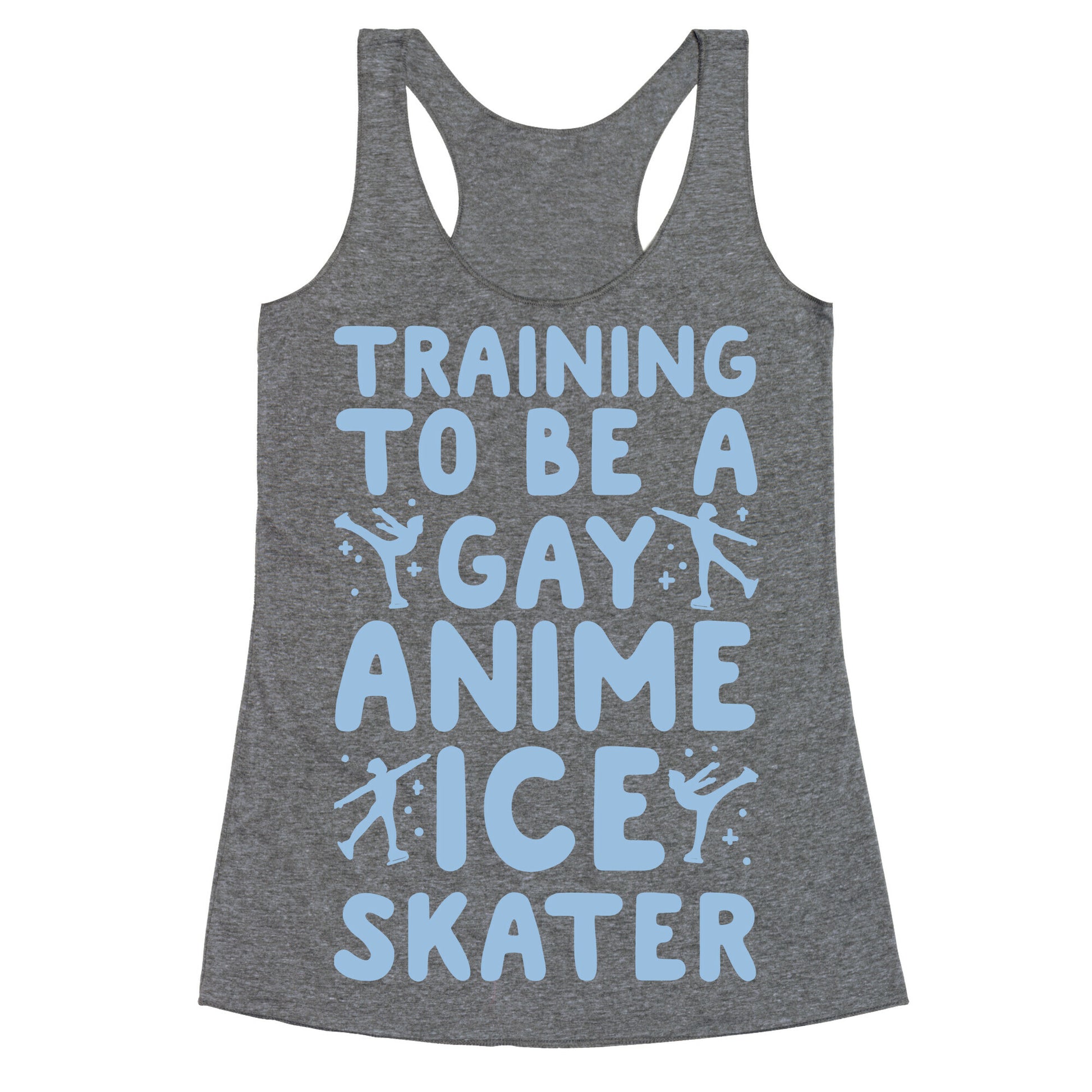 Training To Be A Gay Anime Ice Skater White Print  Racerback Tank