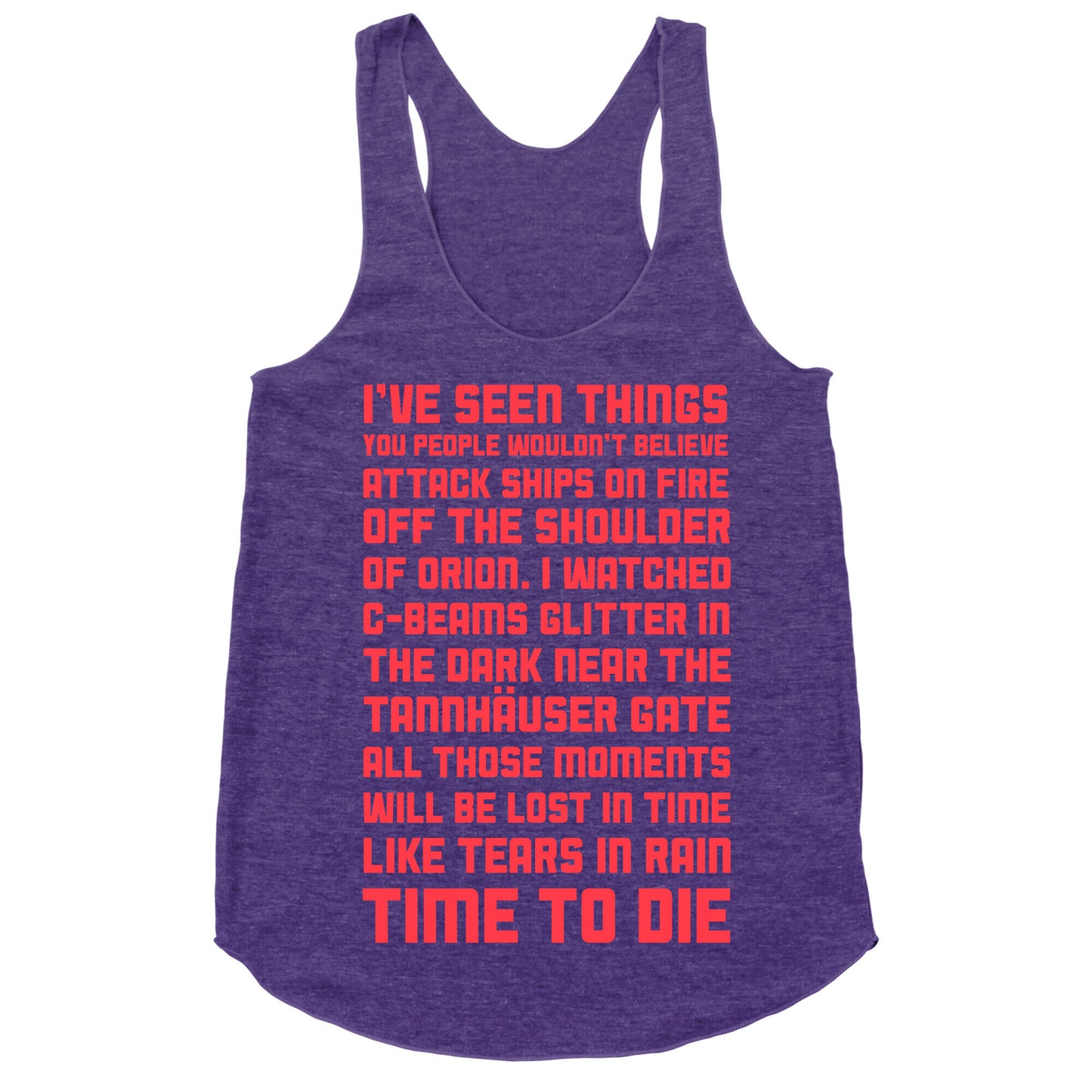 C-Beams Speech Tears In Rain Monologue Racerback Tank