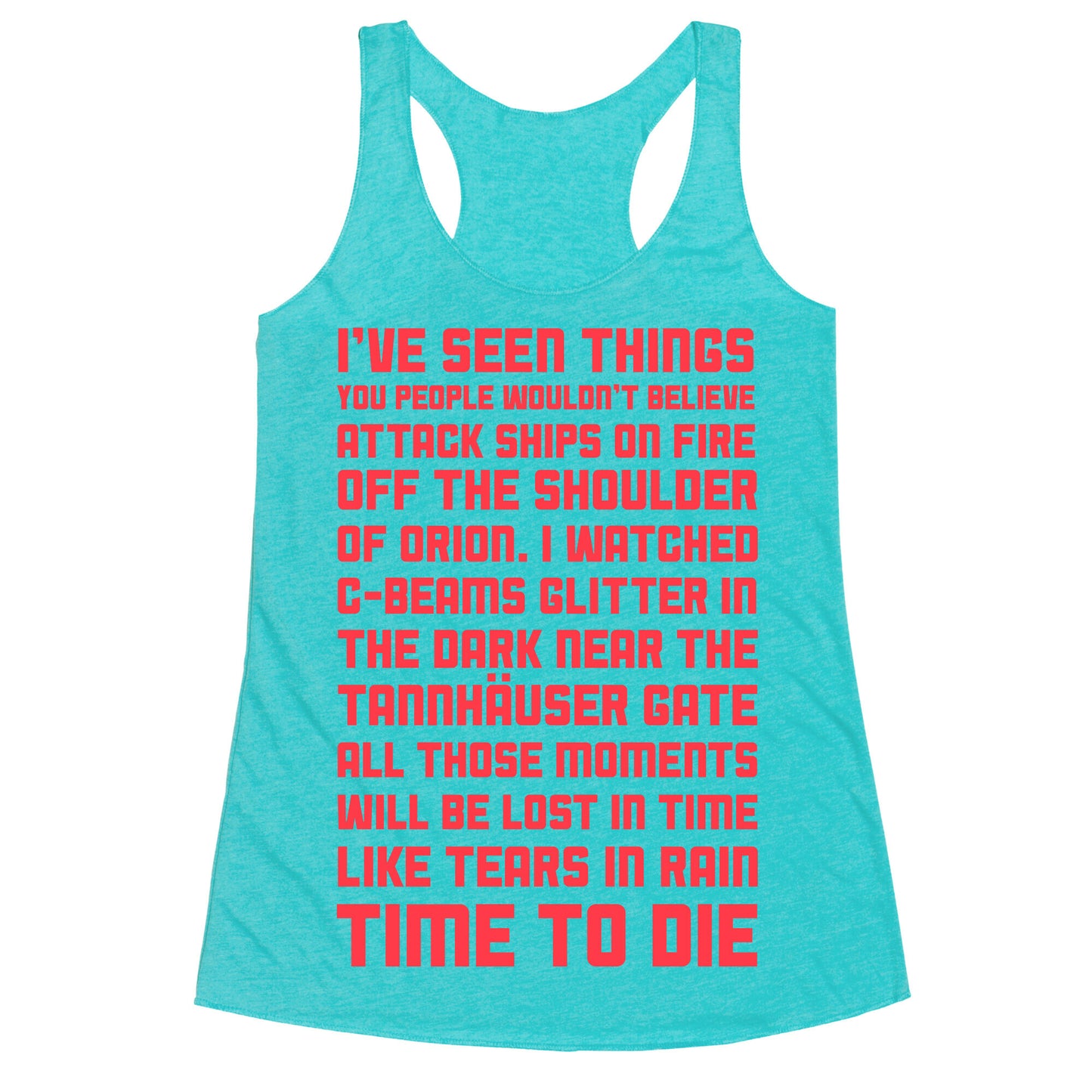 C-Beams Speech Tears In Rain Monologue Racerback Tank