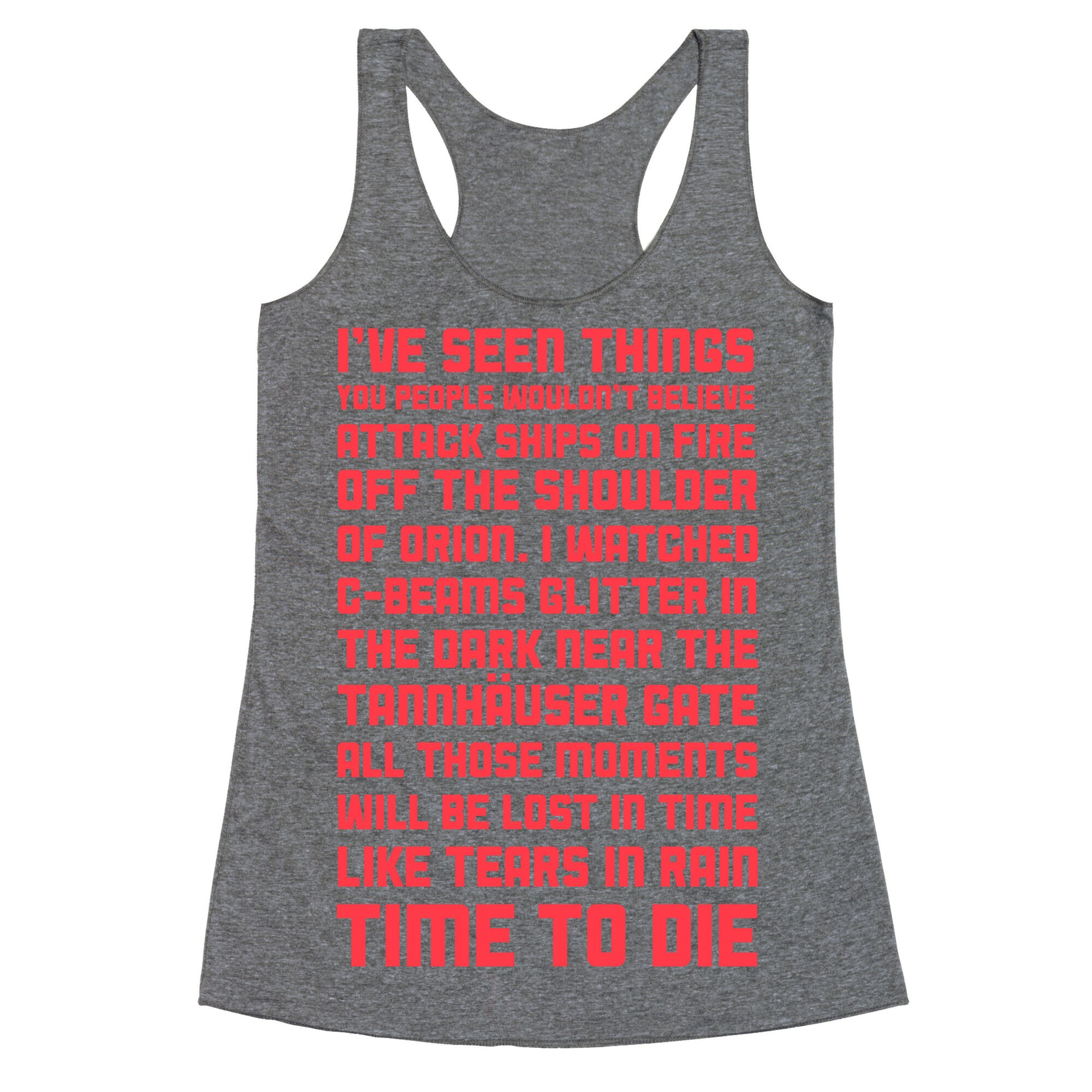 C-Beams Speech Tears In Rain Monologue Racerback Tank