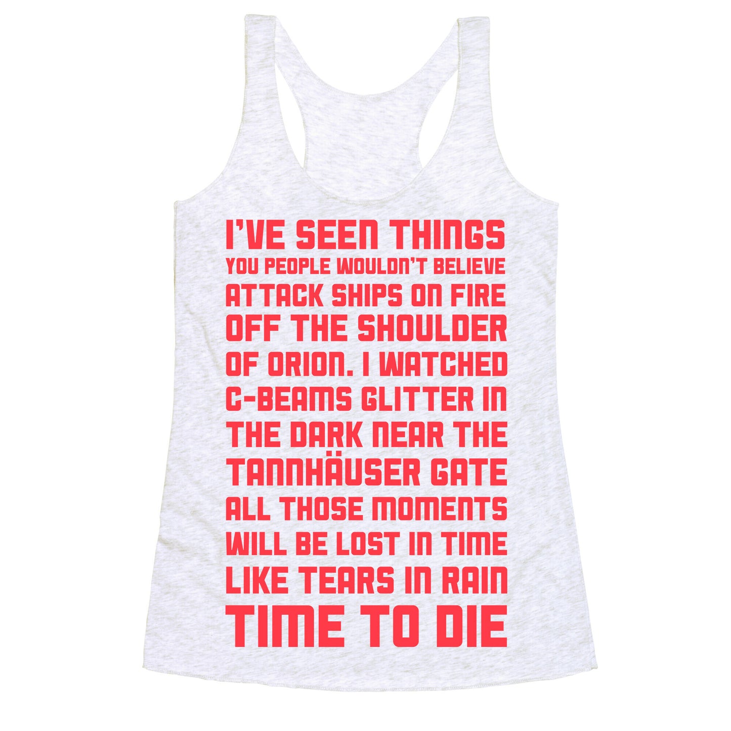 C-Beams Speech Tears In Rain Monologue Racerback Tank