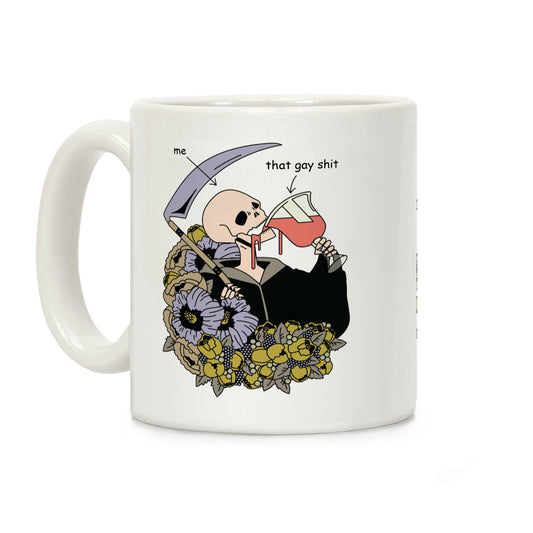 Skeleton Drinking Wine Coffee Mug