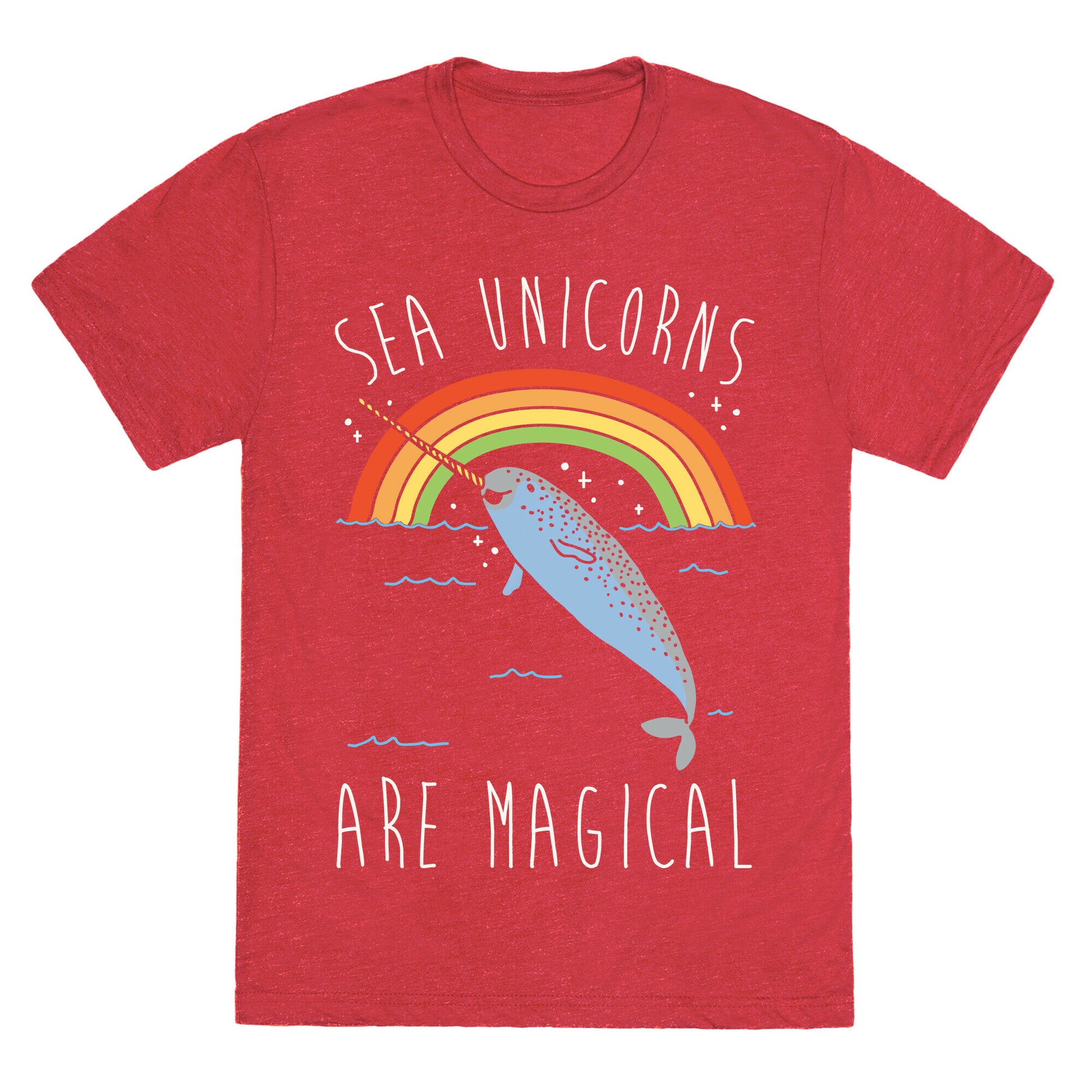 Sea Unicorns Are Magical White Font Unisex Triblend Tee