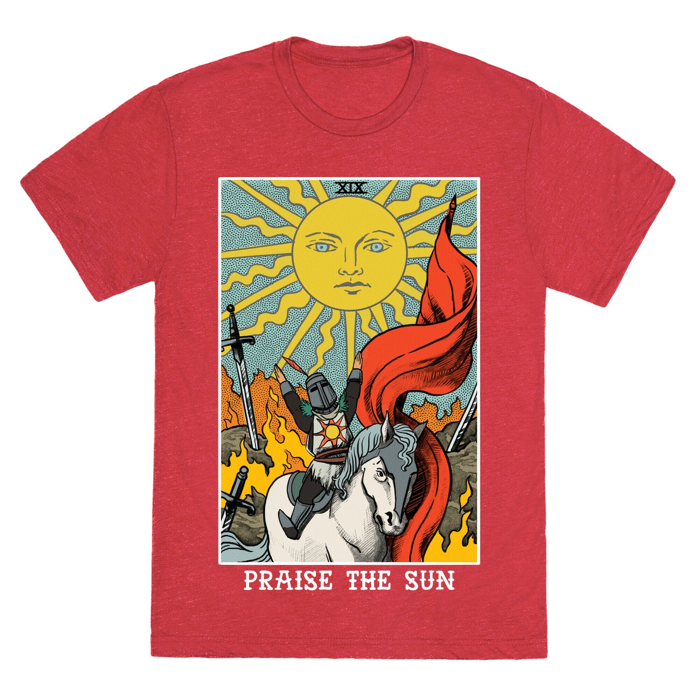 Praise The Sun Tarot Card Unisex Triblend Tee