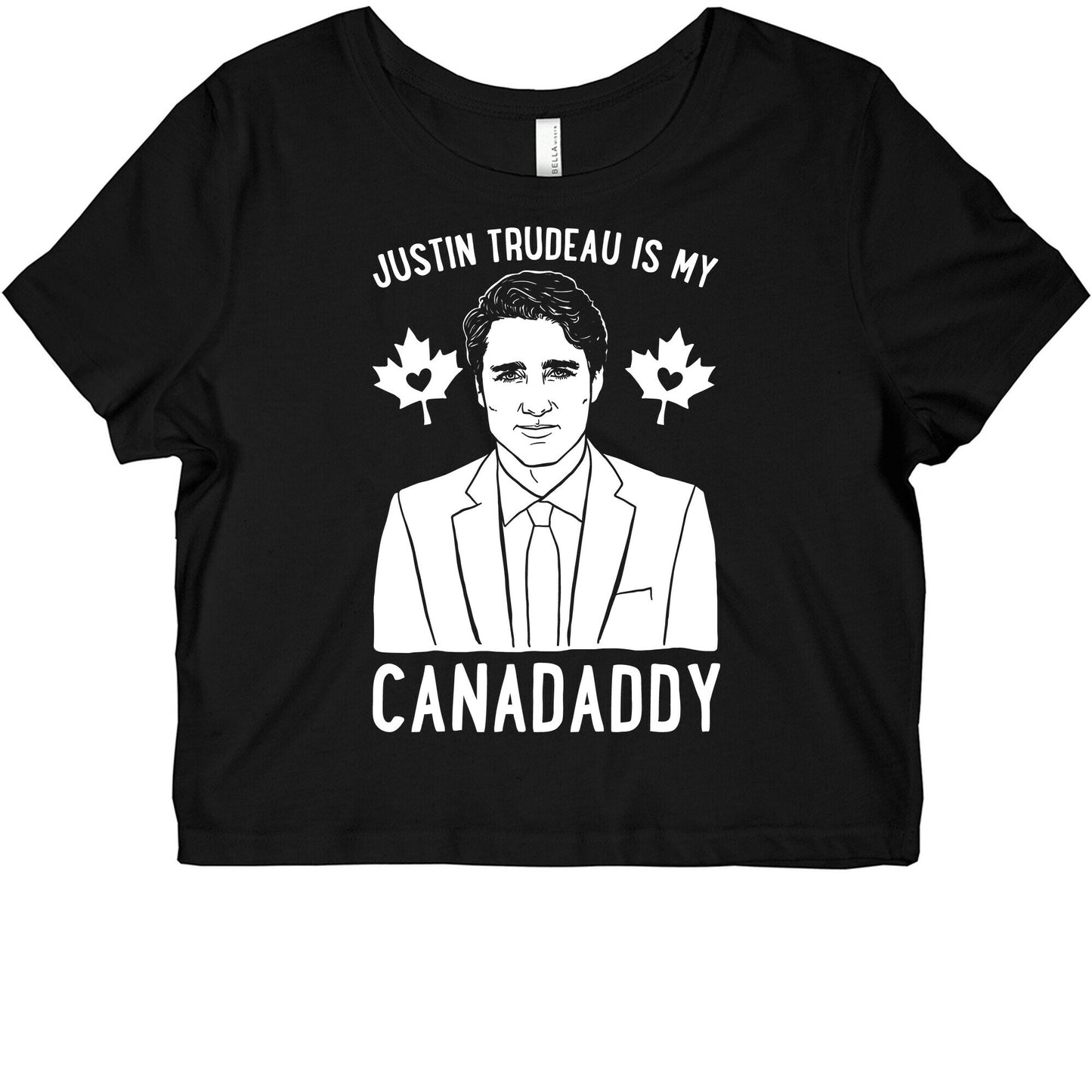 Justin Trudeau Is My Canadaddy Parody White Print Graphic Baby Tee