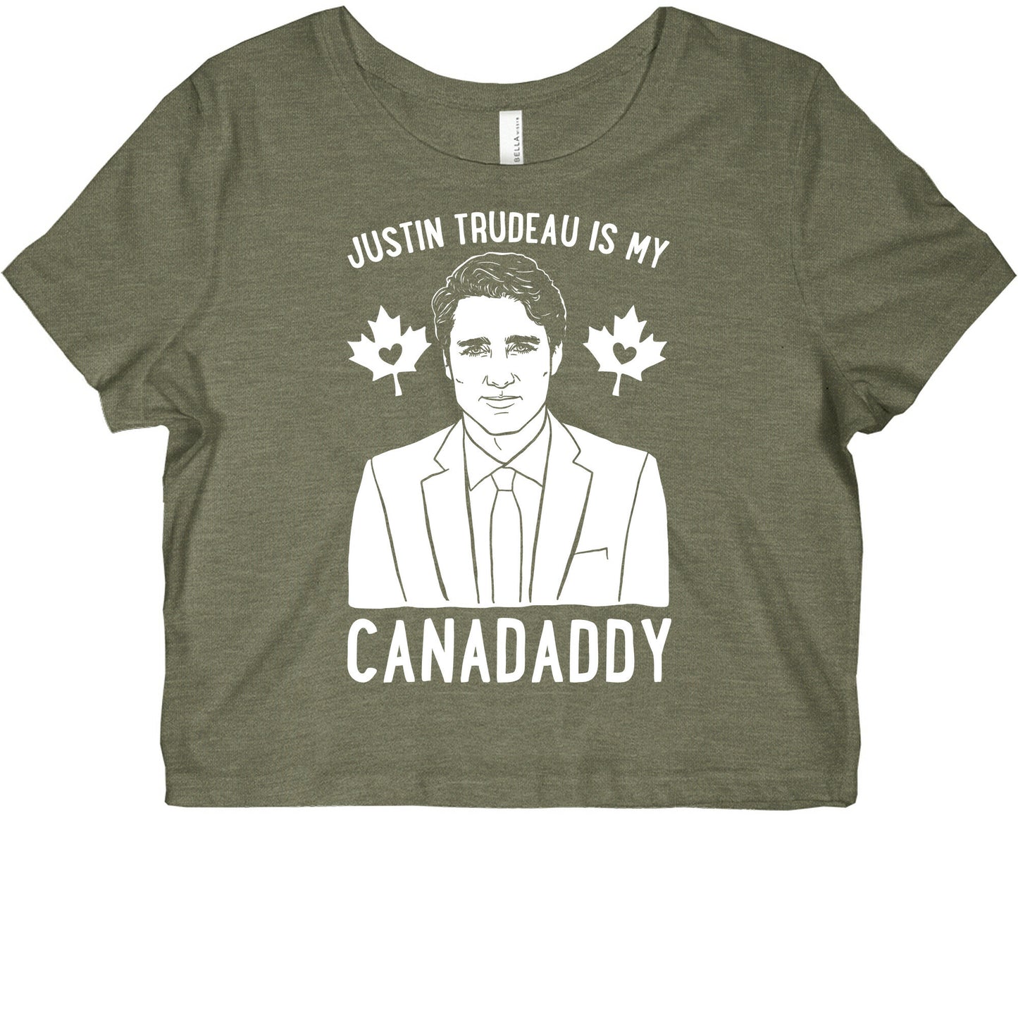 Justin Trudeau Is My Canadaddy Parody White Print Graphic Baby Tee