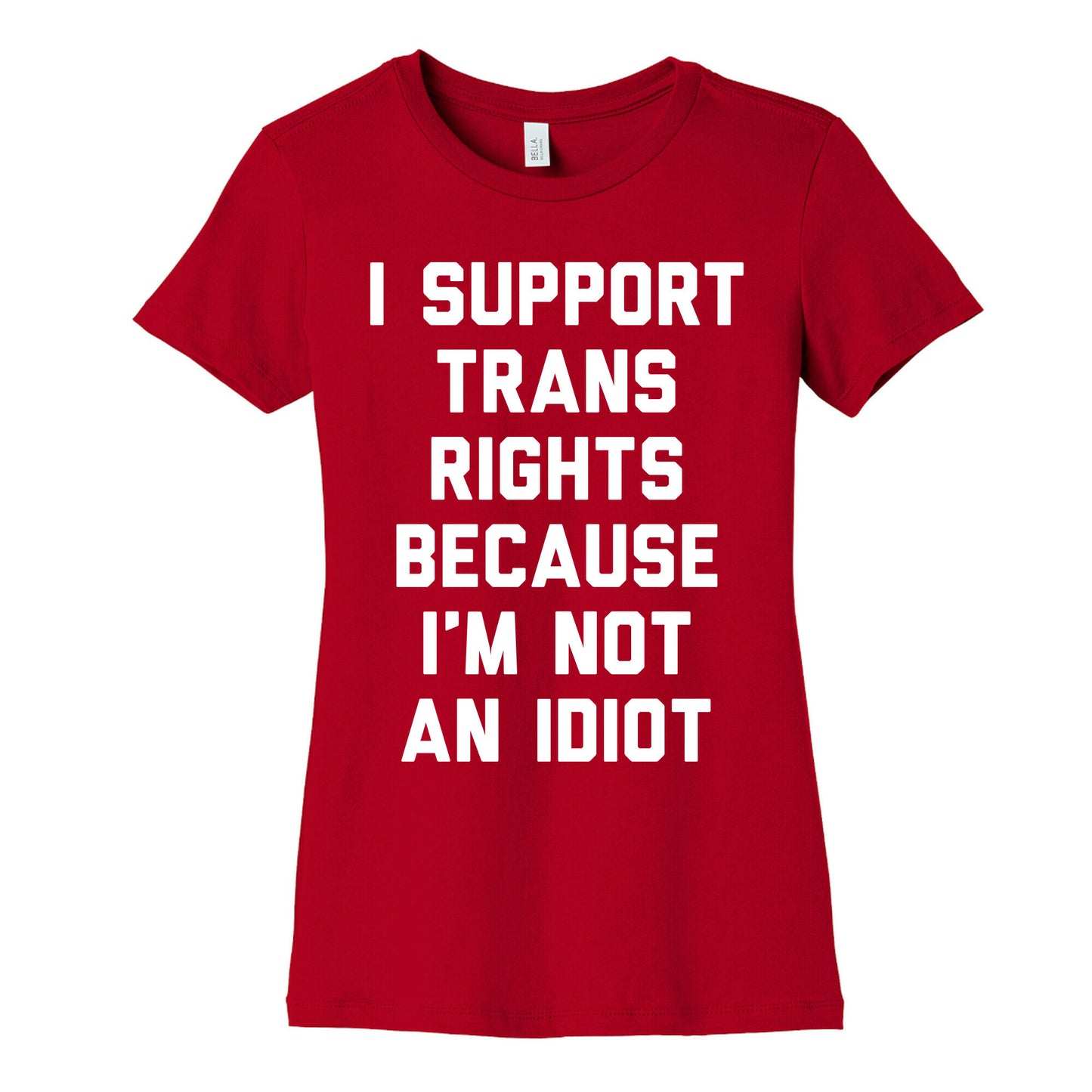 I Support Trans Rights Because I'm Not An Idiot Women's Cotton Tee