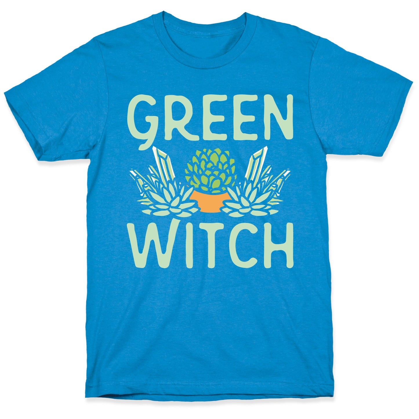 Green Witch White Print T-Shirt