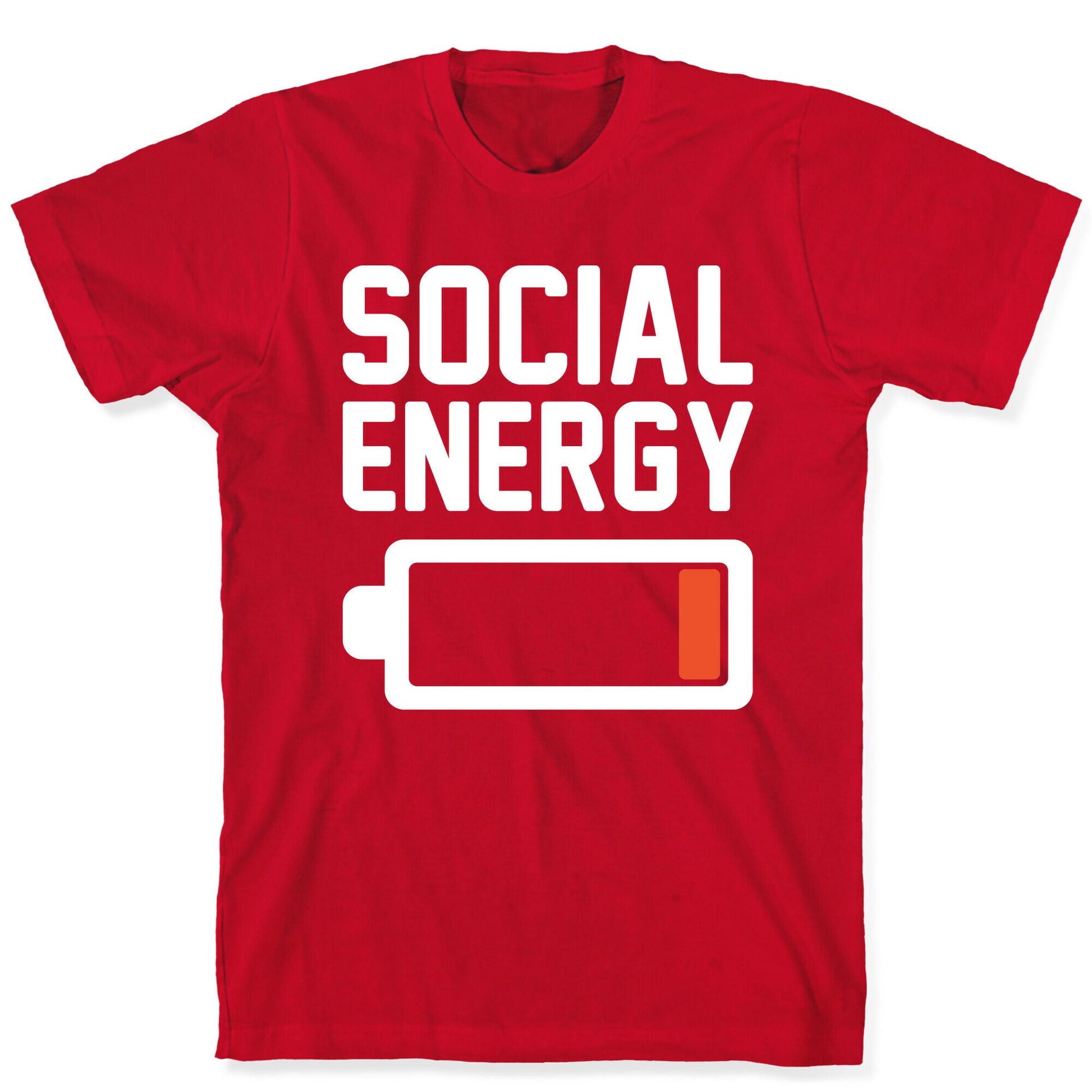 Social Energy Low White Print T-Shirt
