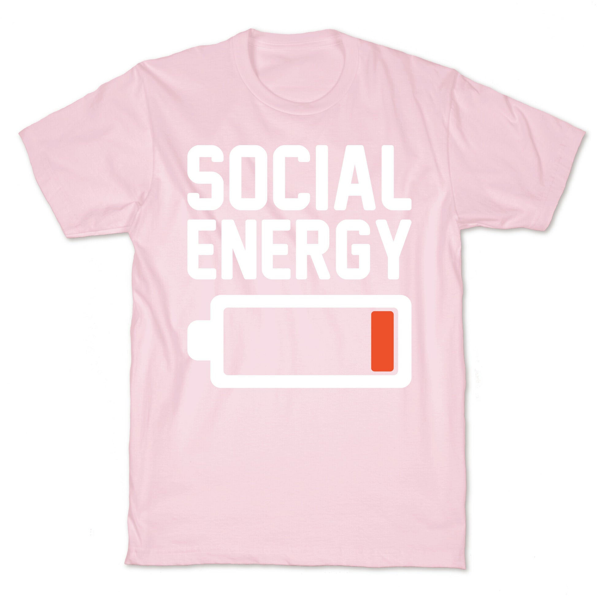 Social Energy Low White Print T-Shirt