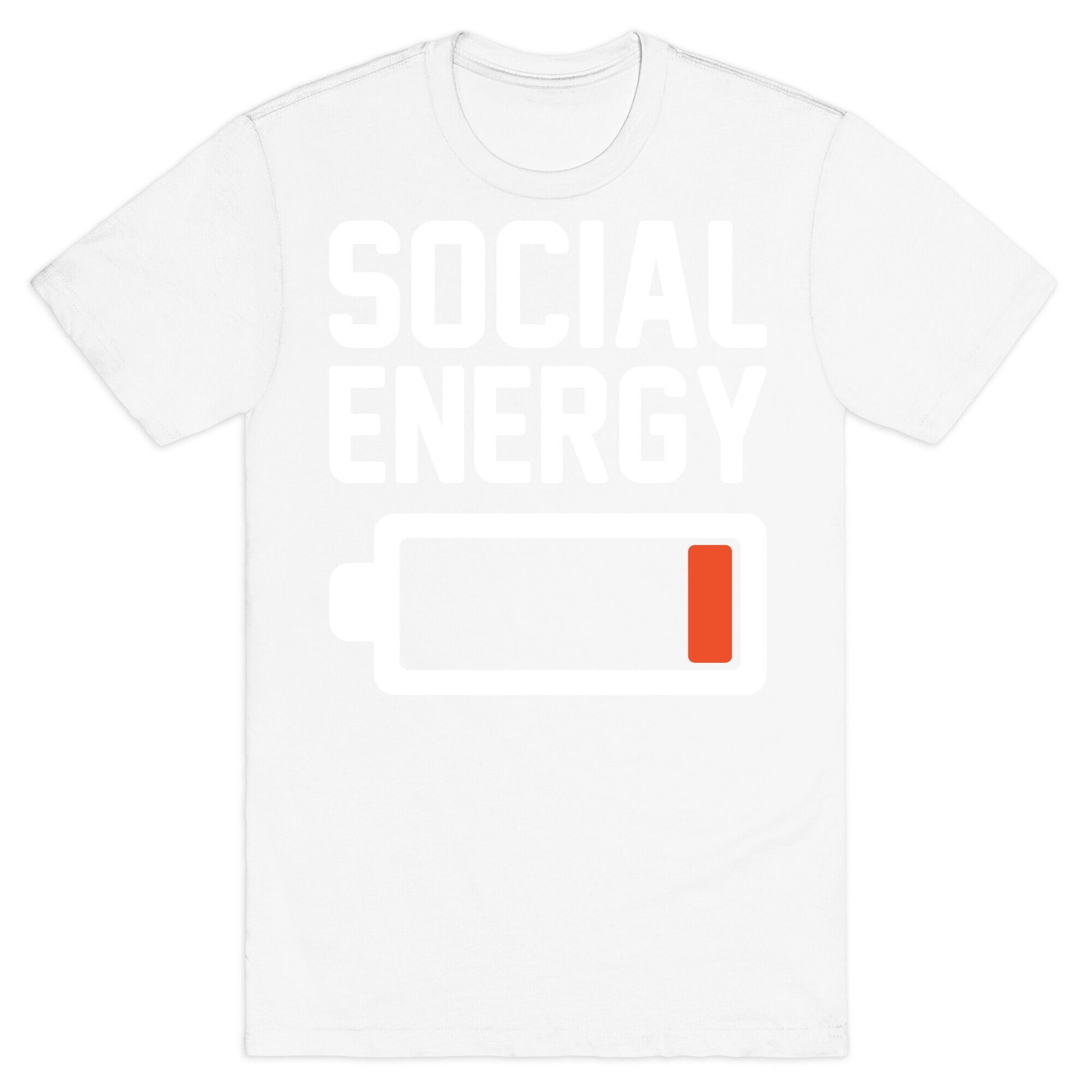 Social Energy Low White Print T-Shirt