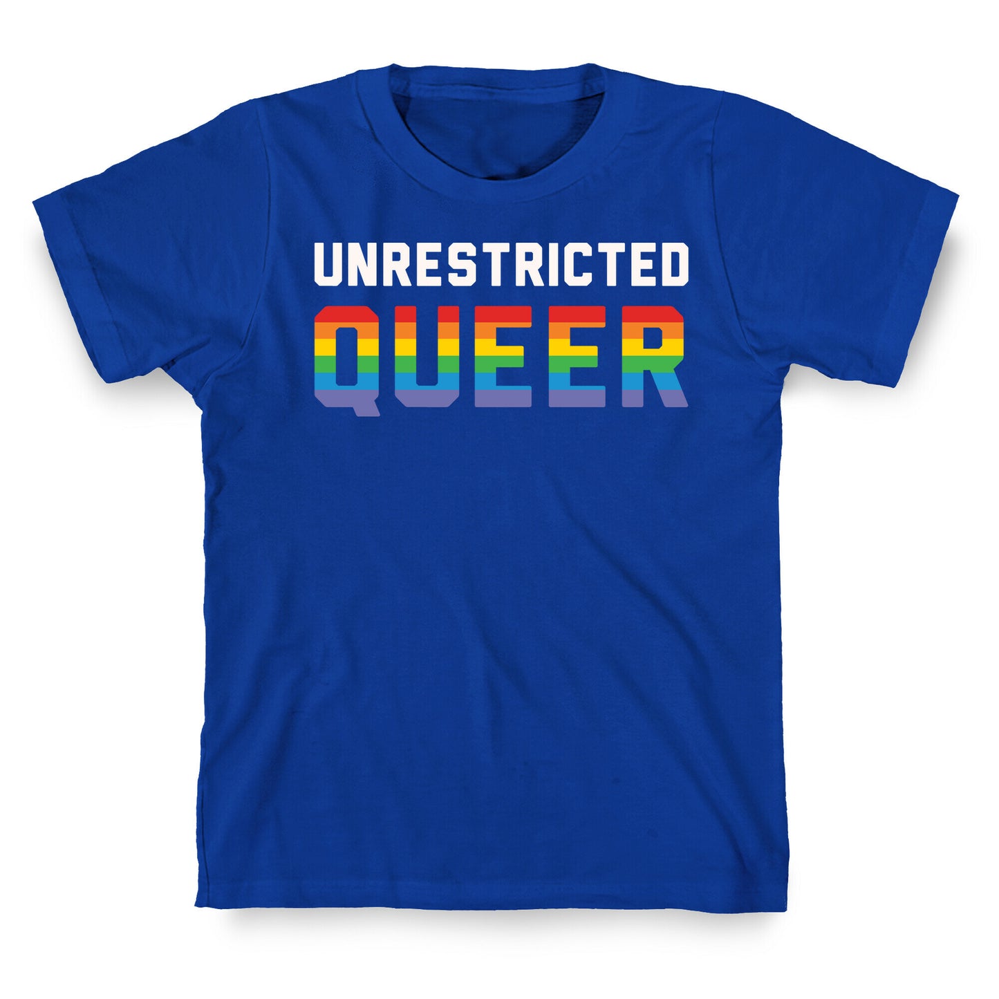 Unrestricted Queer White Print T-Shirt
