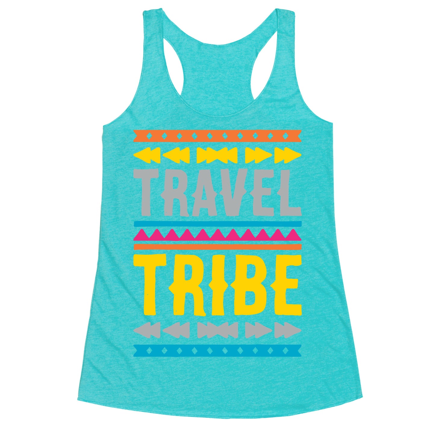 Travel Tribe White Print Racerback Tank