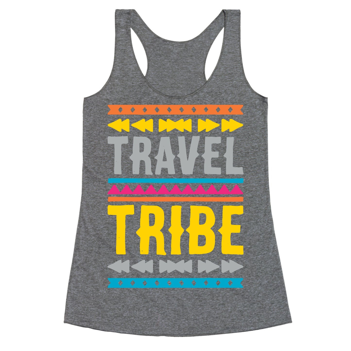 Travel Tribe White Print Racerback Tank