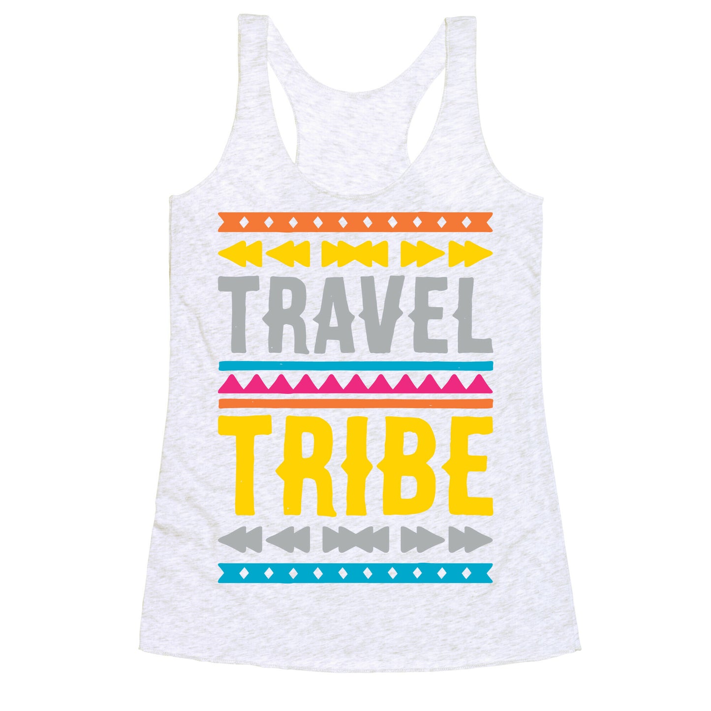 Travel Tribe White Print Racerback Tank