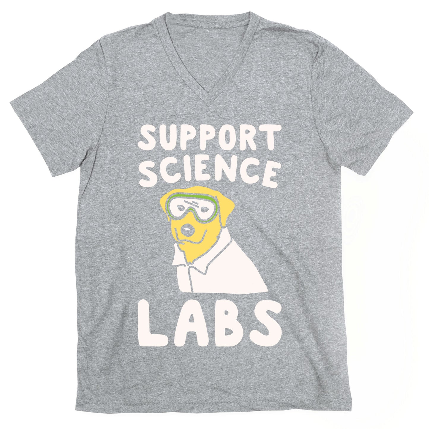 Support Science Labs White Print V-Neck