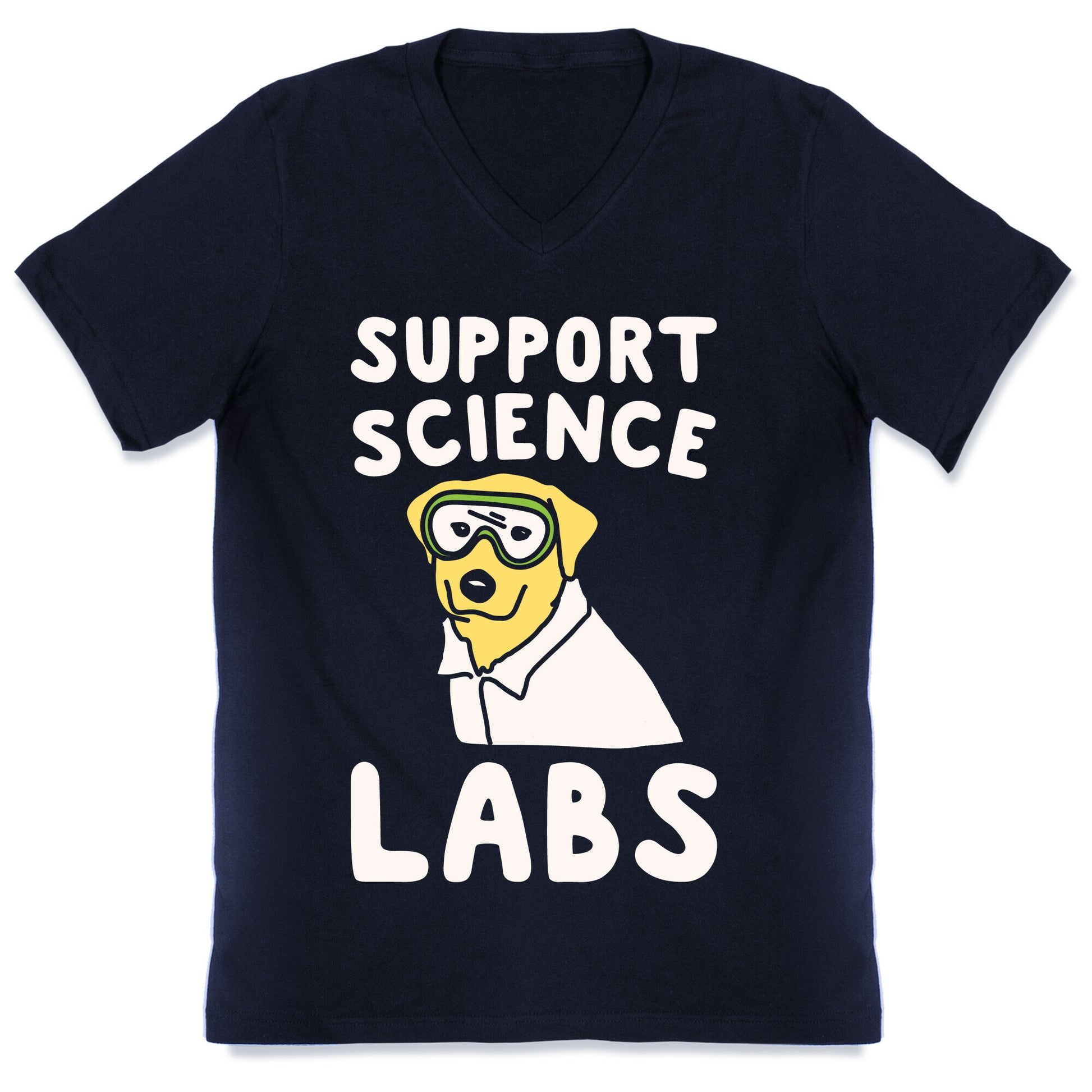 Support Science Labs White Print V-Neck
