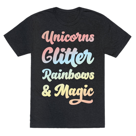 Unicorns Glitter Rainbows & Magic Unisex Triblend Tee