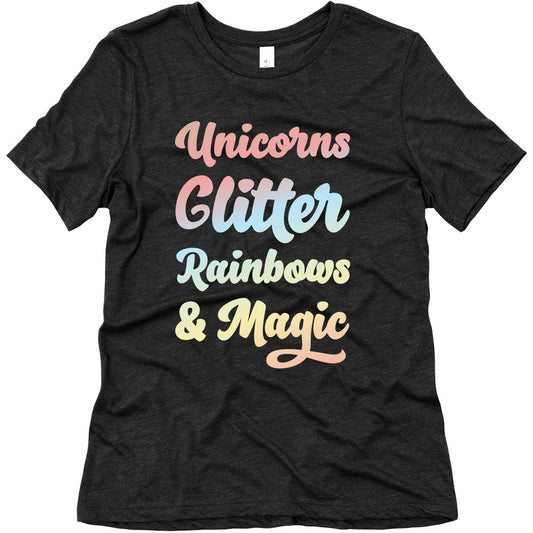 Unicorns Glitter Rainbows & Magic Women's Triblend Tee
