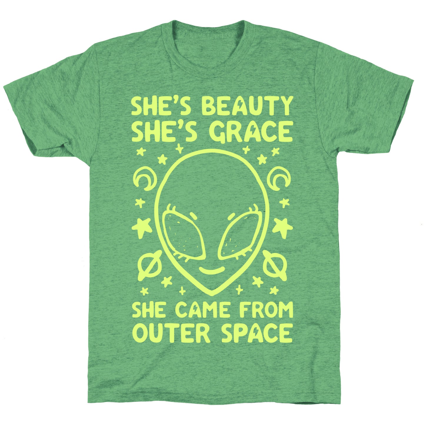 She's Beauty She's Grace She Came From Outer Space Unisex Triblend Tee