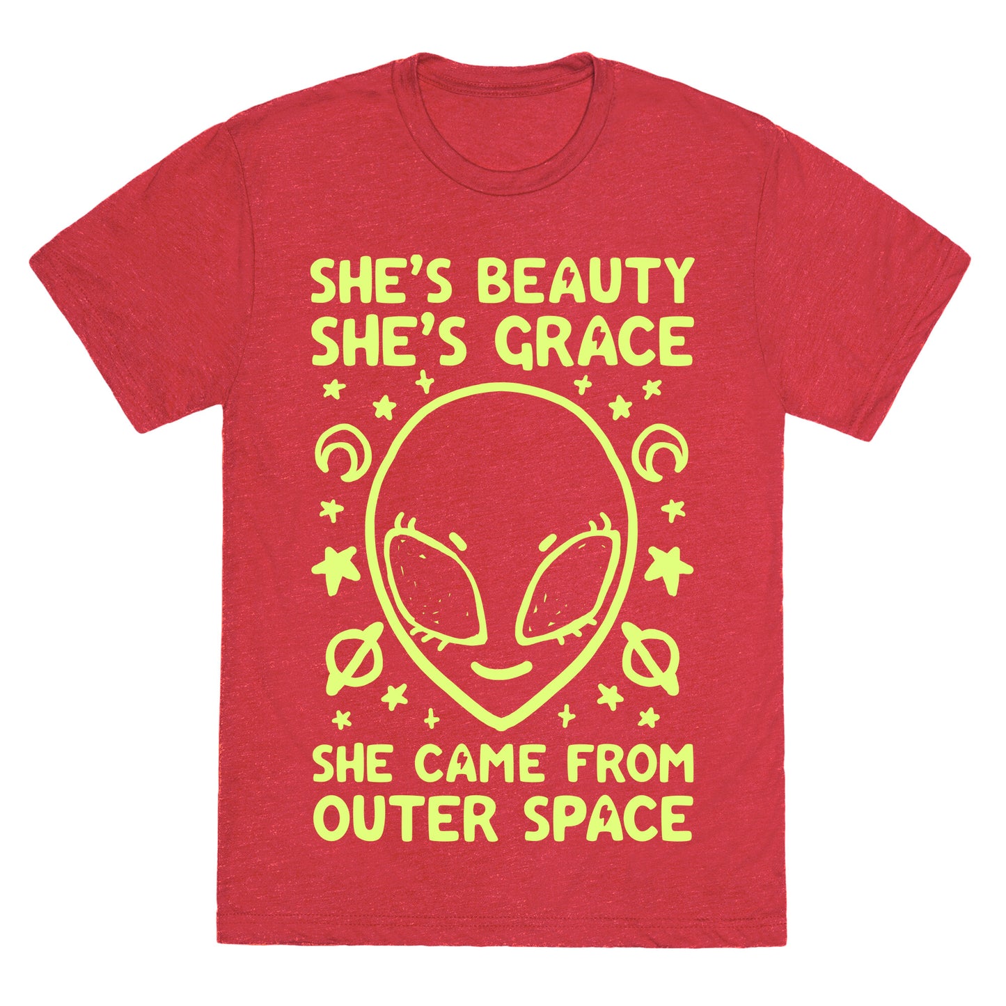 She's Beauty She's Grace She Came From Outer Space Unisex Triblend Tee