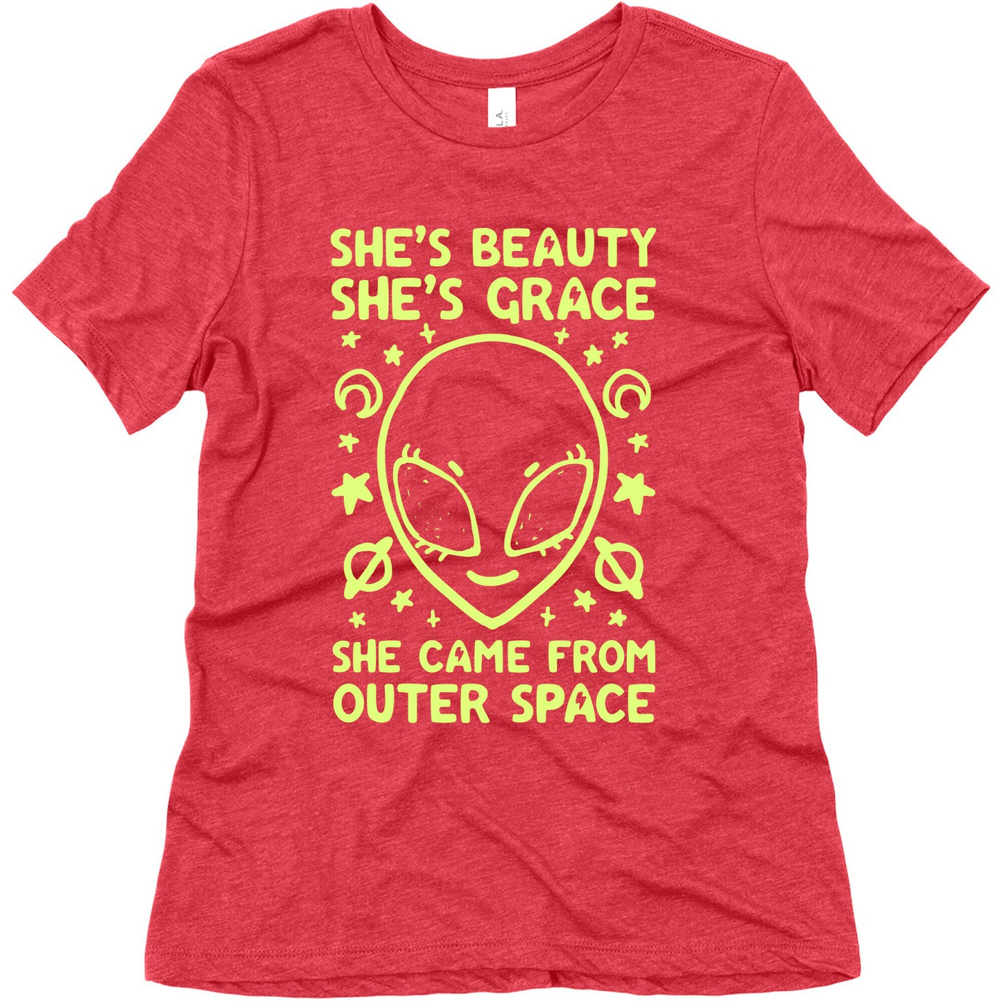 She's Beauty She's Grace She Came From Outer Space Women's Triblend Tee