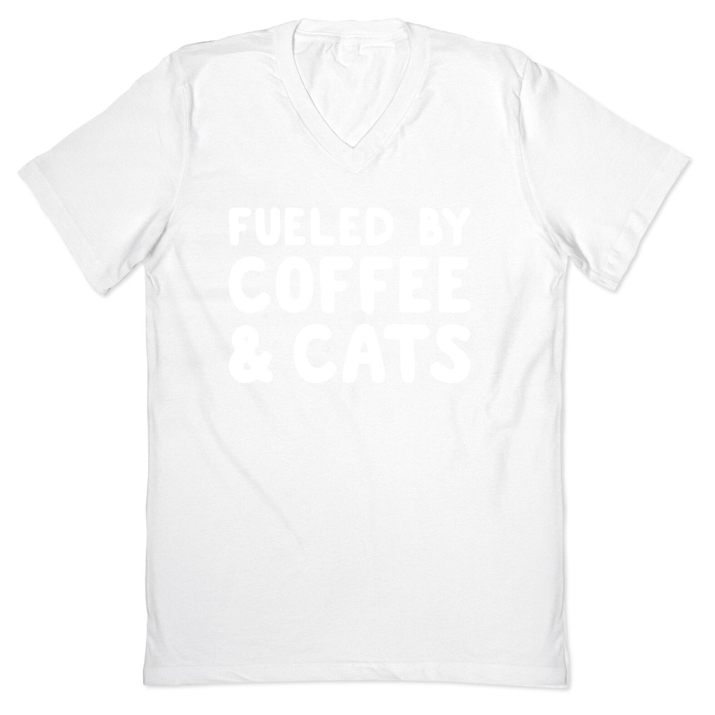 Fueled By Coffee And Cats V-Neck