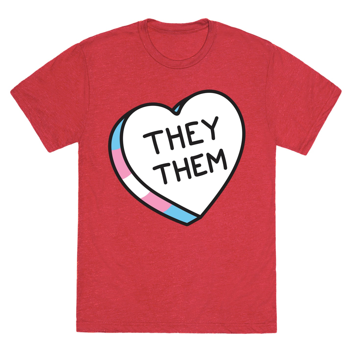 They Them Candy Heart Unisex Triblend Tee