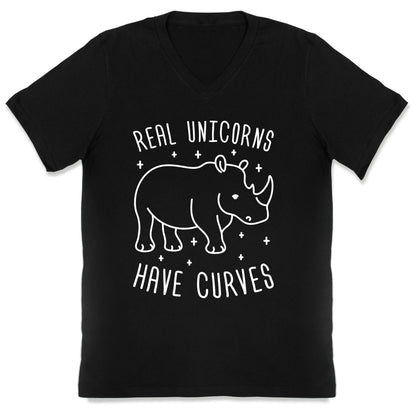 Real Unicorns Have Curves (Rhino) V-Neck