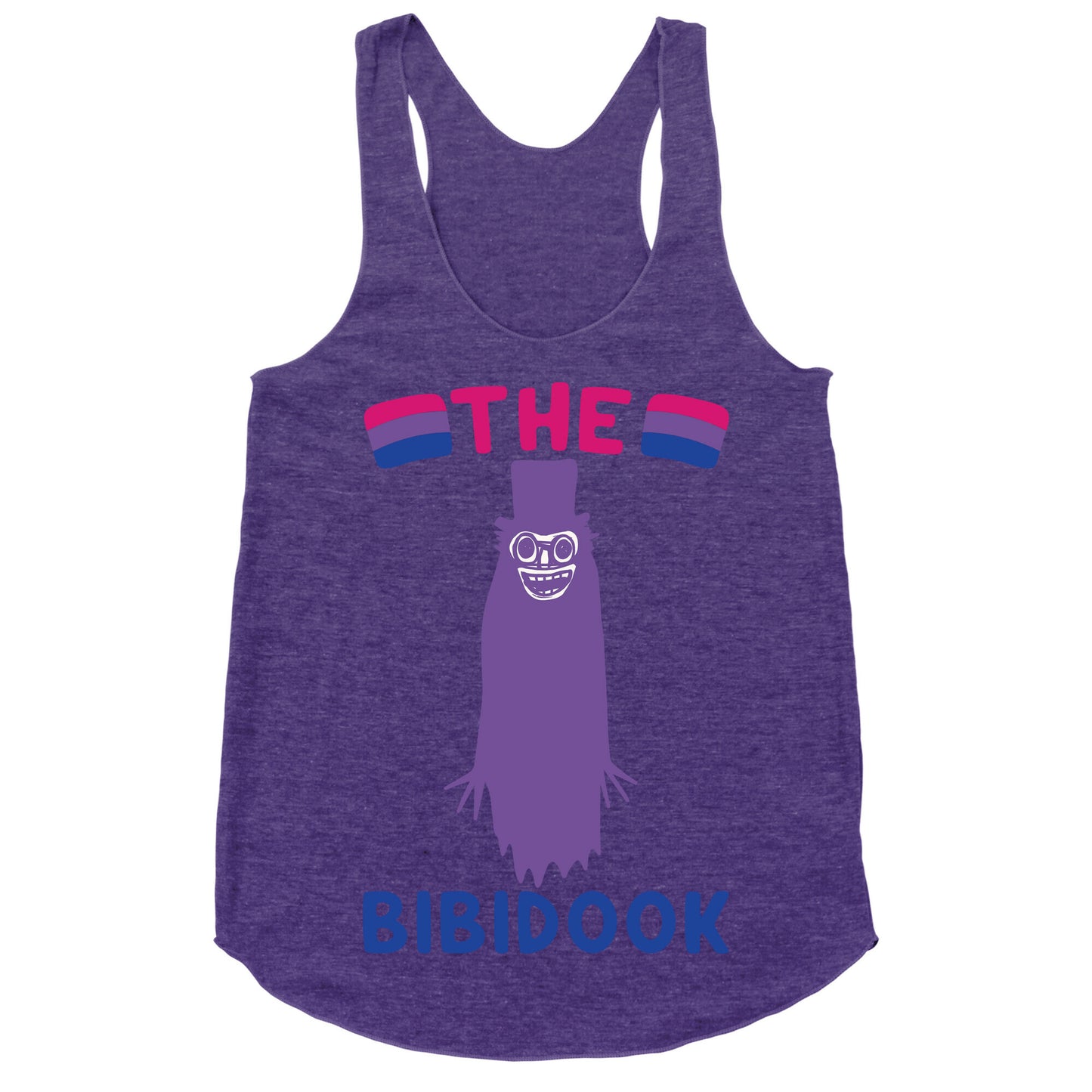 The Bibidook Parody White Print Racerback Tank