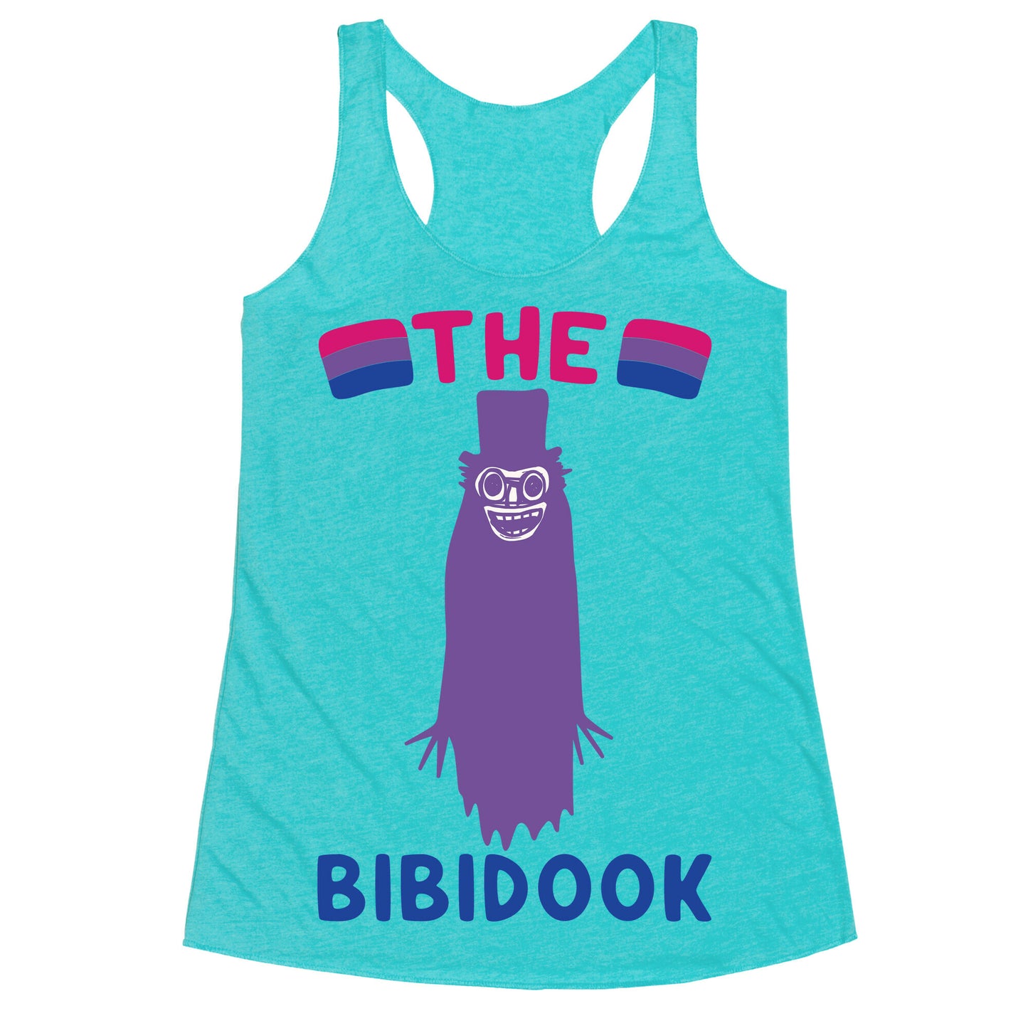 The Bibidook Parody White Print Racerback Tank