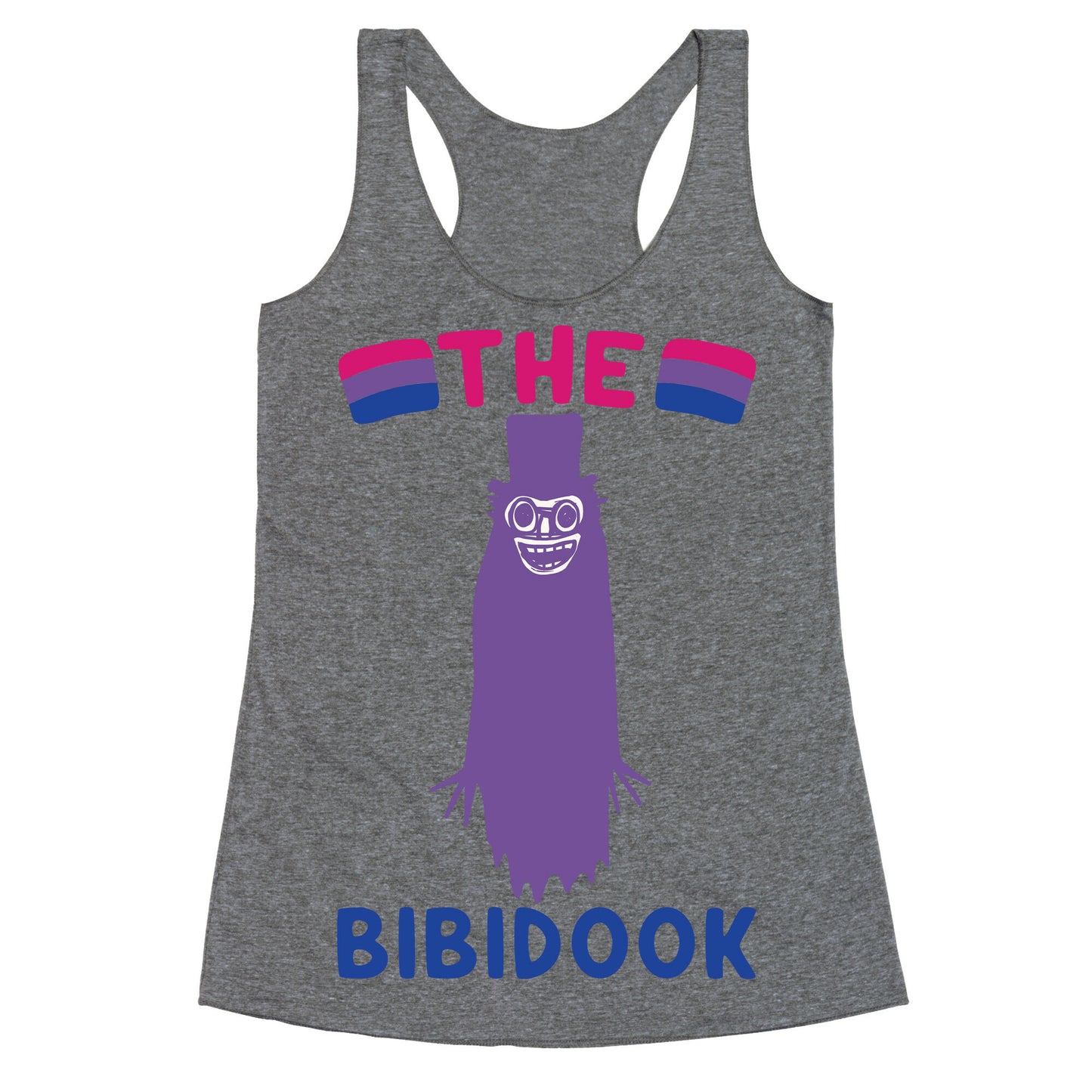 The Bibidook Parody White Print Racerback Tank