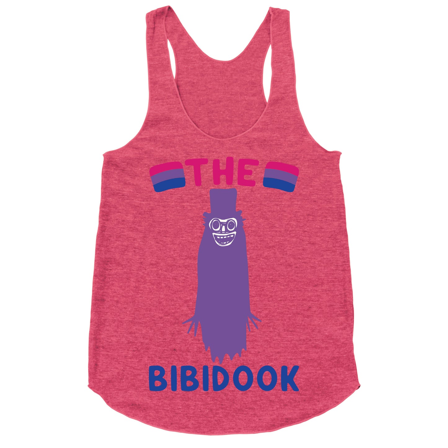 The Bibidook Parody White Print Racerback Tank