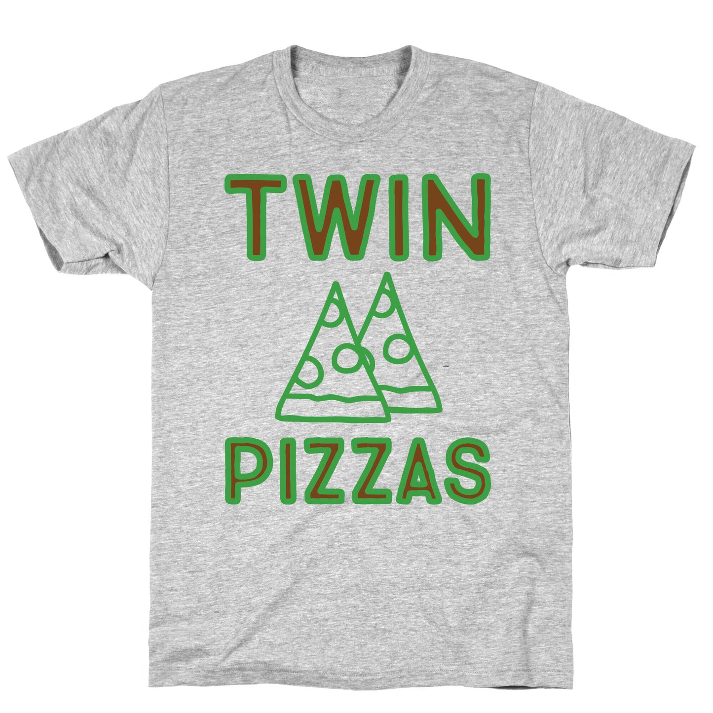 Twin Pizzas Parody White Print T-Shirt