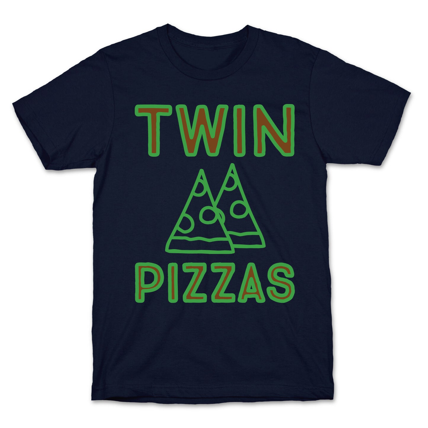Twin Pizzas Parody White Print T-Shirt