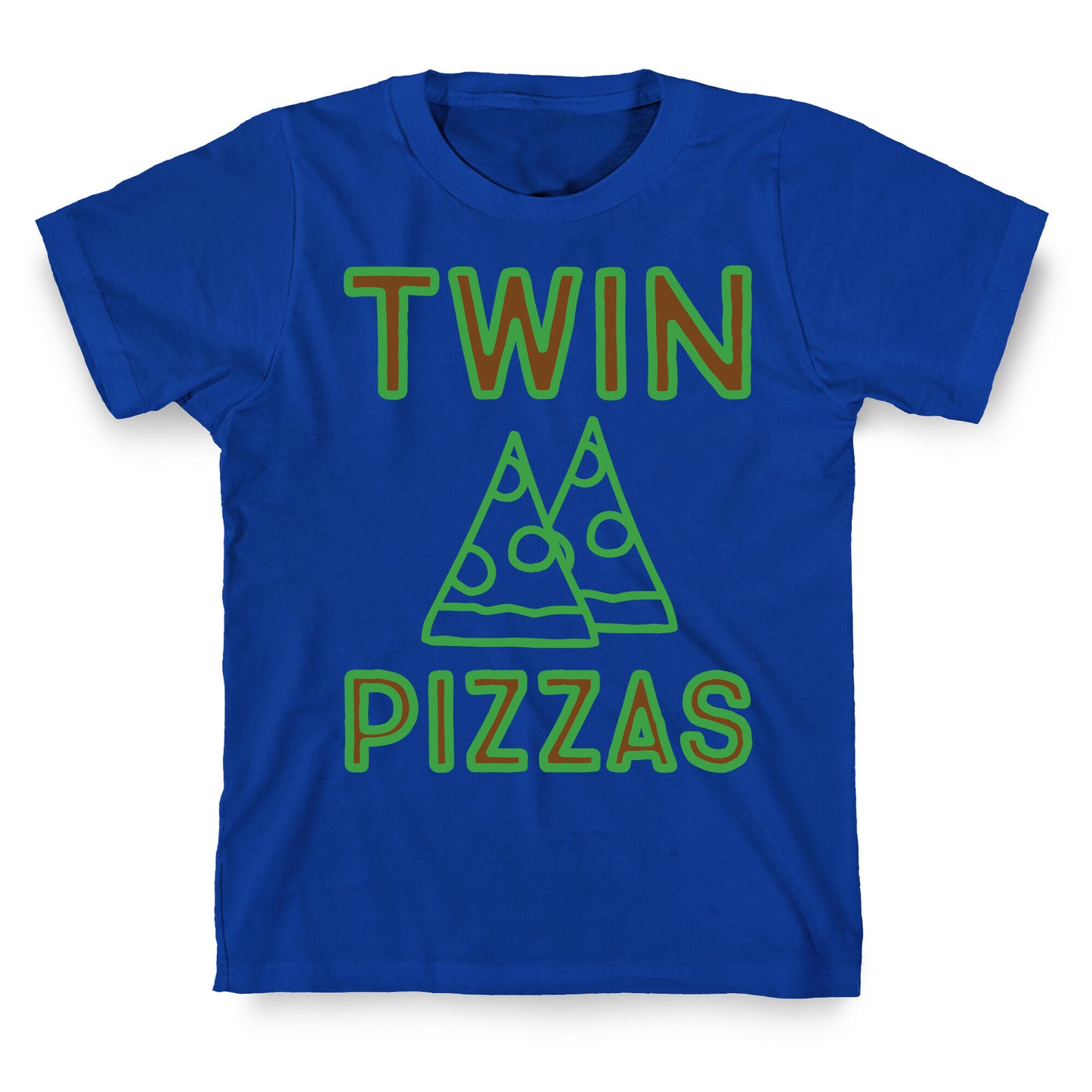 Twin Pizzas Parody White Print T-Shirt