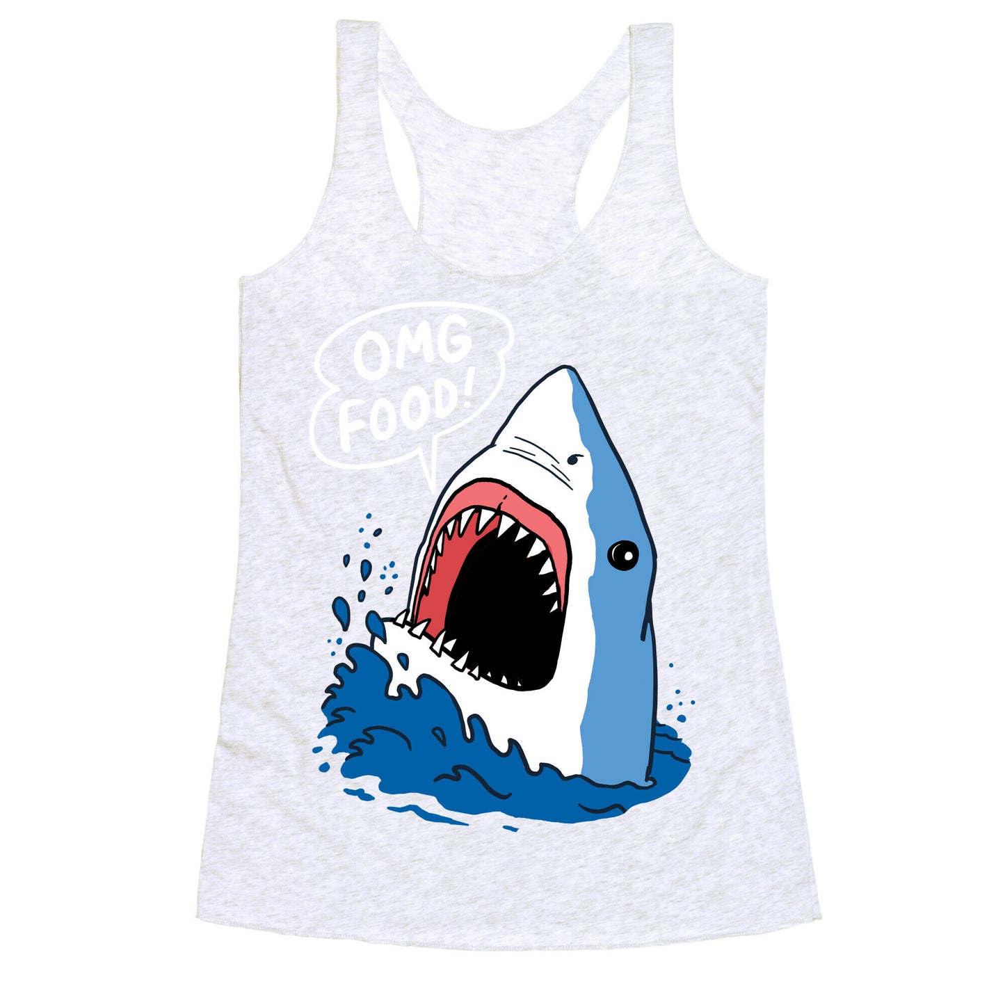 Omg Food Shark Racerback Tank