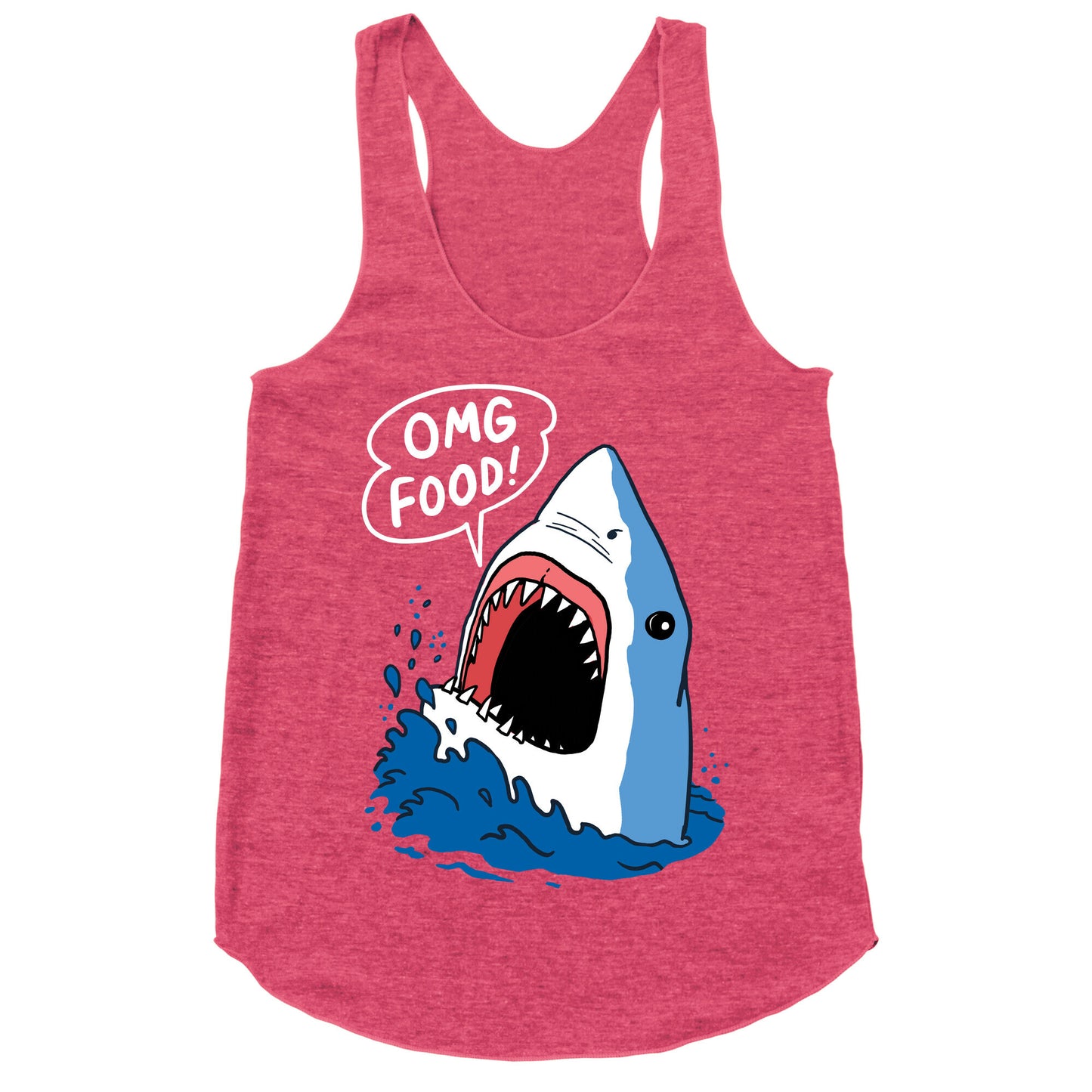 Omg Food Shark Racerback Tank