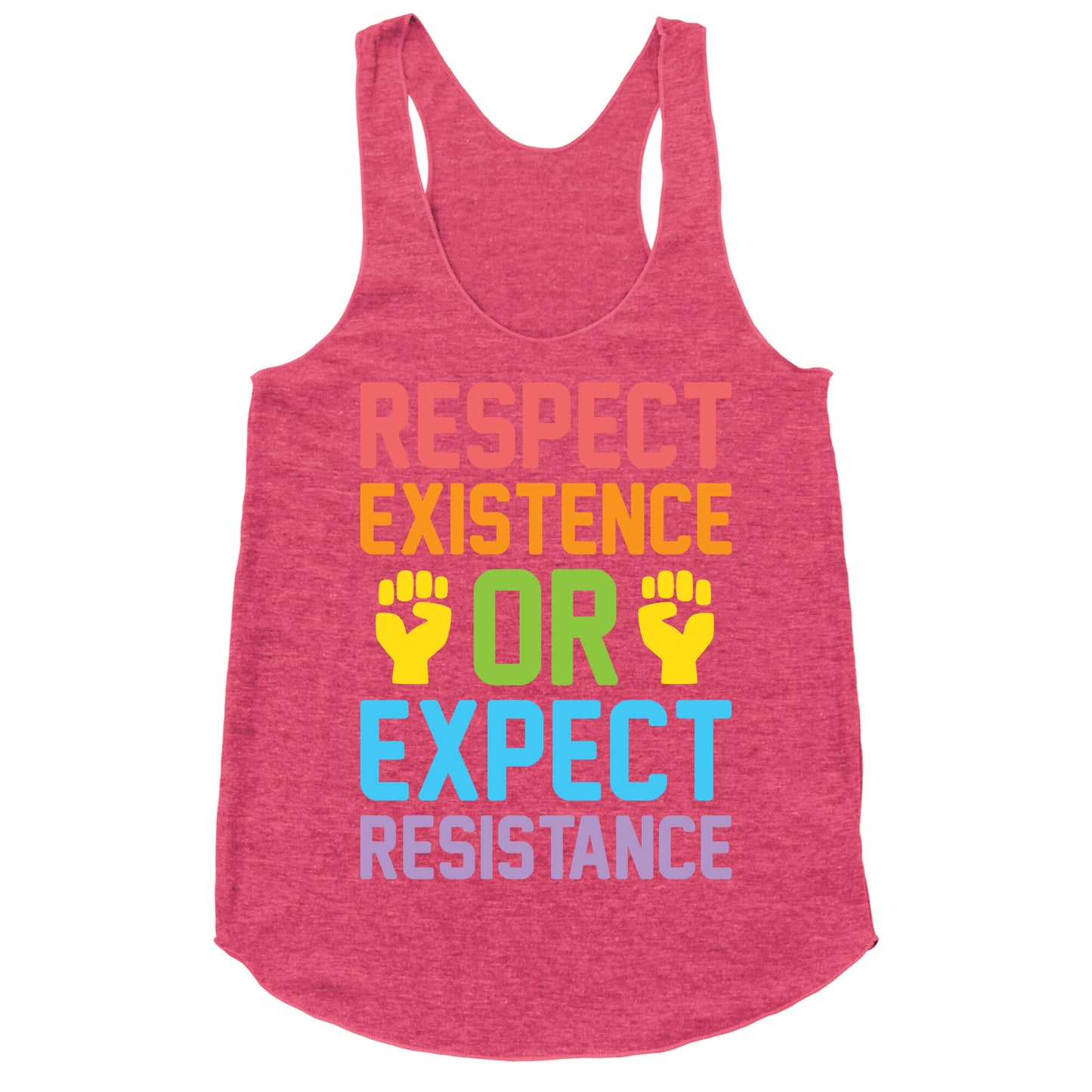 Respect Existence Or Expect Resistance Racerback Tank