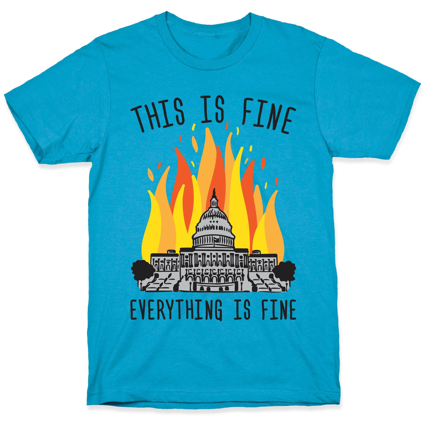 This Is Fine Everything Is Fine U.S. Capitol Unisex Triblend Tee
